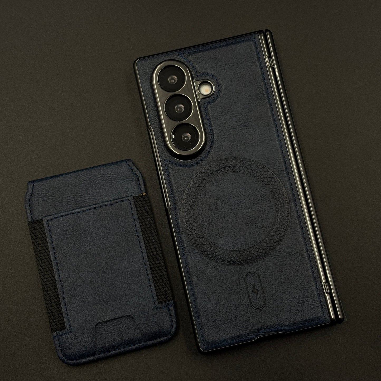 Detachable Cardholder Leather MagSafe Case with Front Screen Protector for Samsung Galaxy Z Fold 8 Ultra