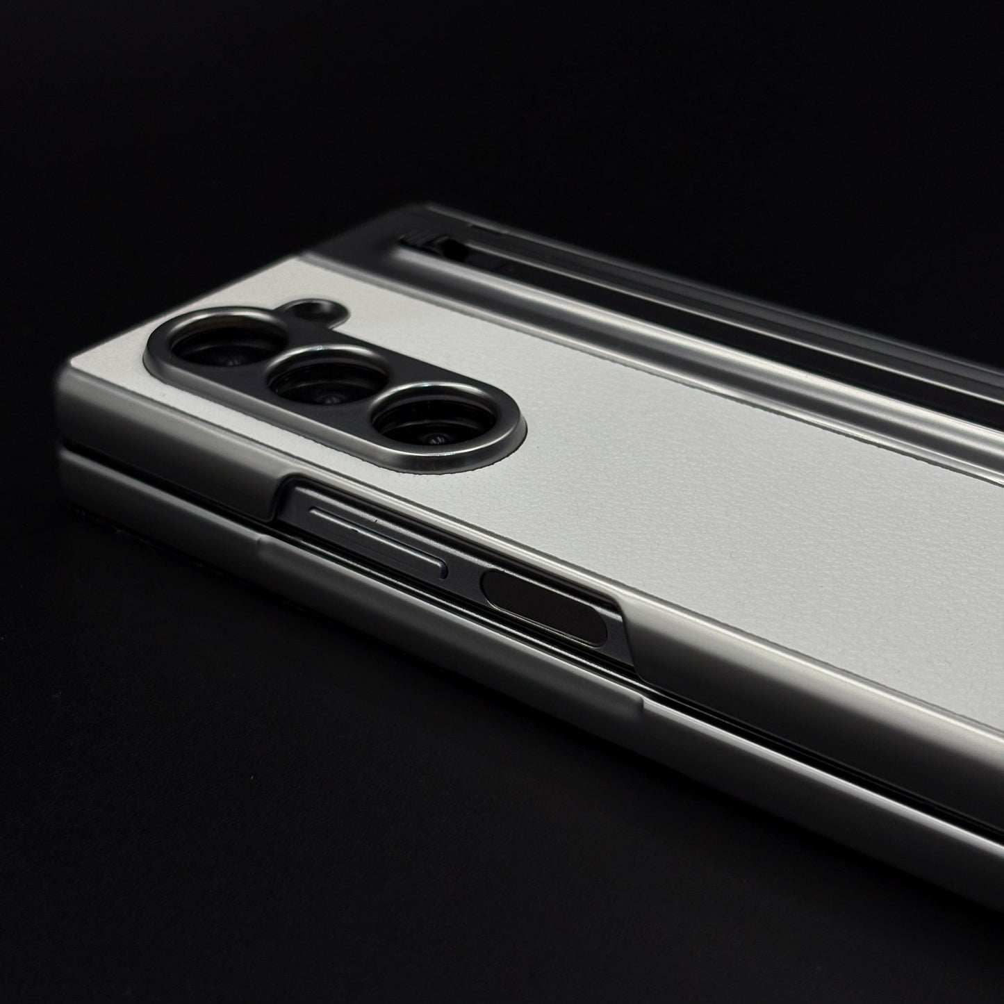 All-in-One Case | Leather Texture with Pen for Samsung Galaxy Z Fold 6 | Front Screen Protector & Side Hinge Protection