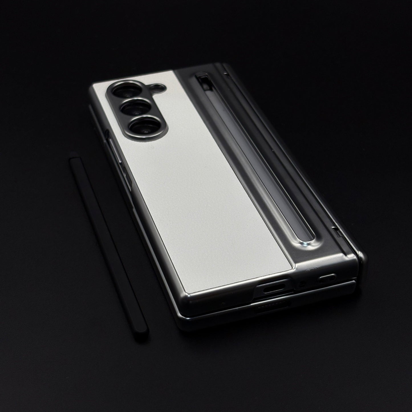 All-in-One Case | Leather Texture with Pen for Samsung Galaxy Z Fold 7 | Front Screen Protector & Side Hinge Protection