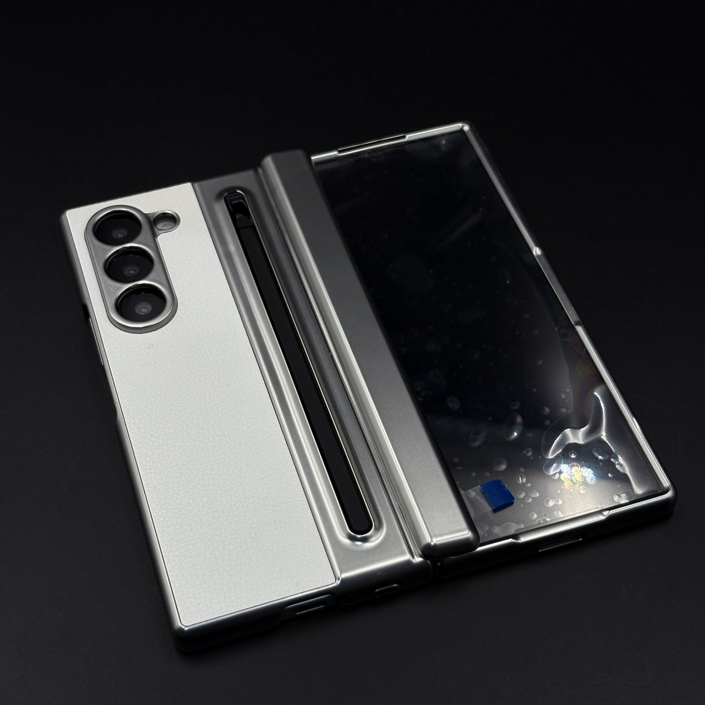 All-in-One Case | Leather Texture with Pen for Samsung Galaxy Z Fold 7 | Front Screen Protector & Side Hinge Protection