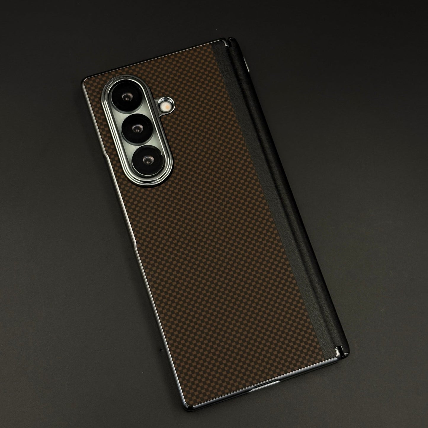 Carbon Fiber Feel Texture Hinge Protection Case for Samsung Galaxy Z Fold 7 | Front Screen Protector