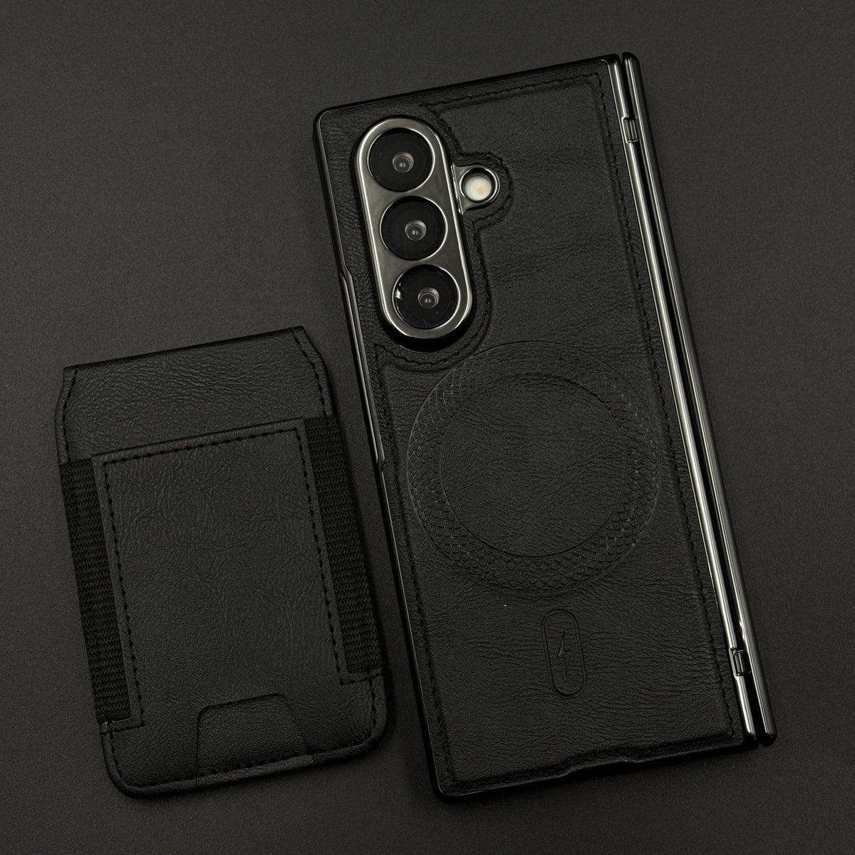 Detachable Cardholder Leather MagSafe Case with Front Screen Protector for Samsung Galaxy Z Fold 7