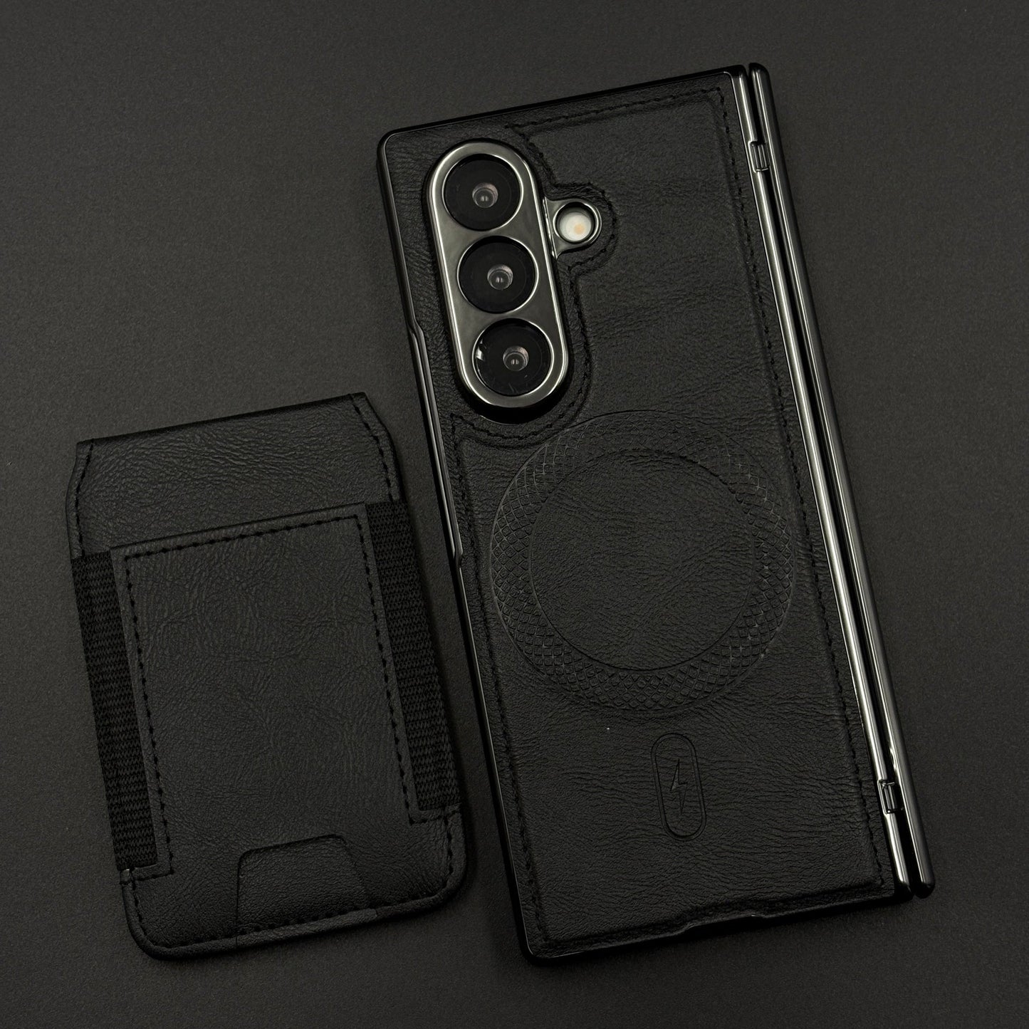 Detachable Cardholder Leather MagSafe Case with Front Screen Protector for Samsung Galaxy Z Fold 8 Ultra
