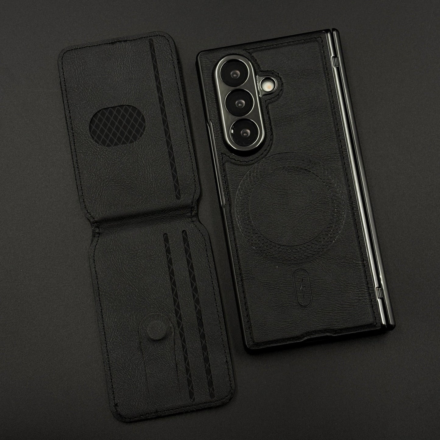 Detachable Cardholder Leather MagSafe Case with Front Screen Protector for Samsung Galaxy Z Fold 7