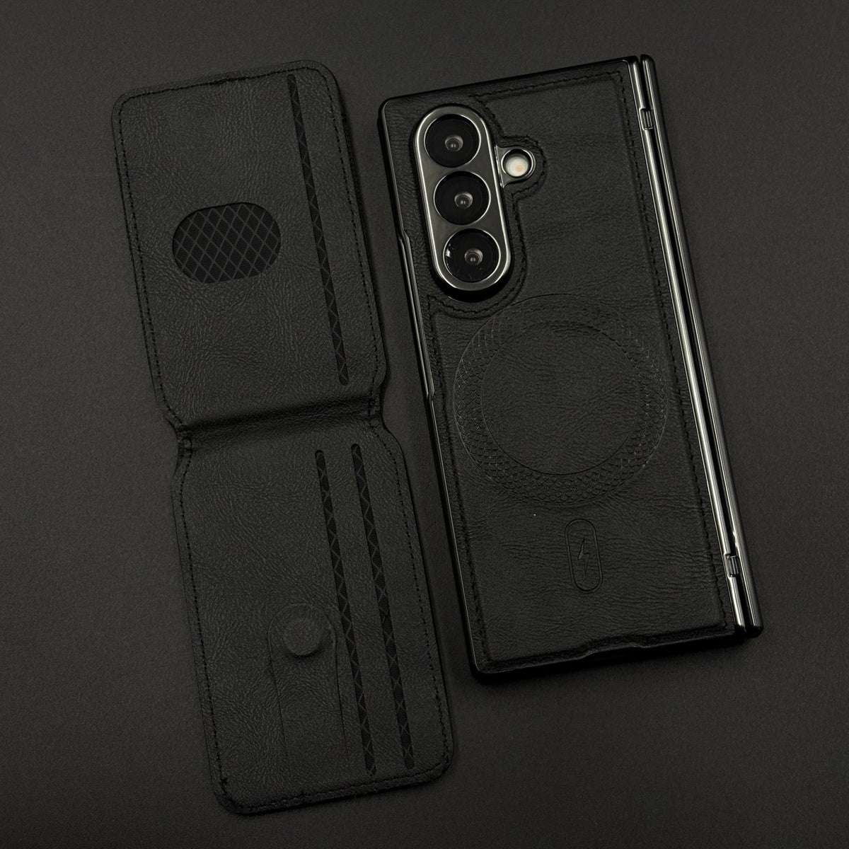 Detachable Cardholder Leather MagSafe Case with Front Screen Protector for Samsung Galaxy Z Fold 7