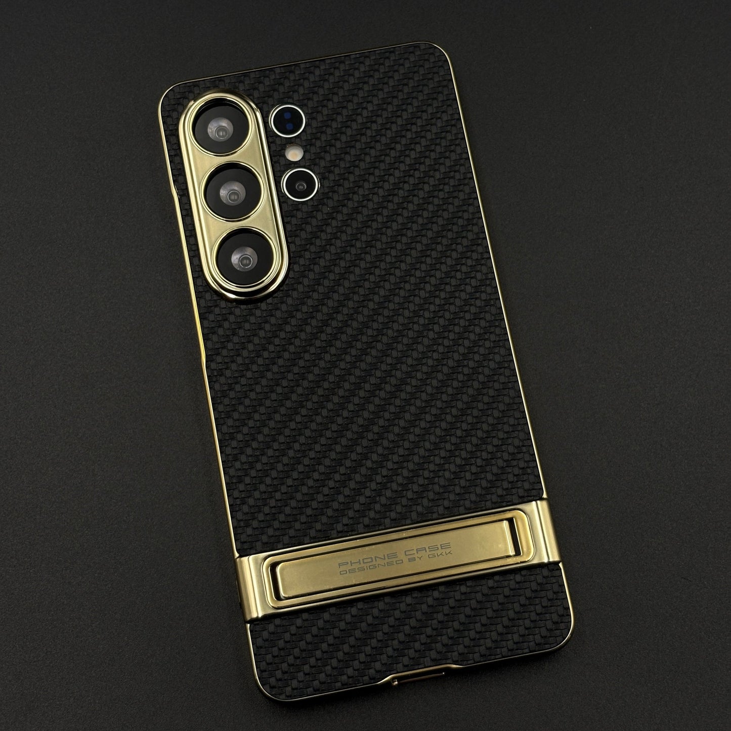 Luxury Chrome Frame Kickstand Leather Case Cover for Samsung Galaxy S26 Ultra