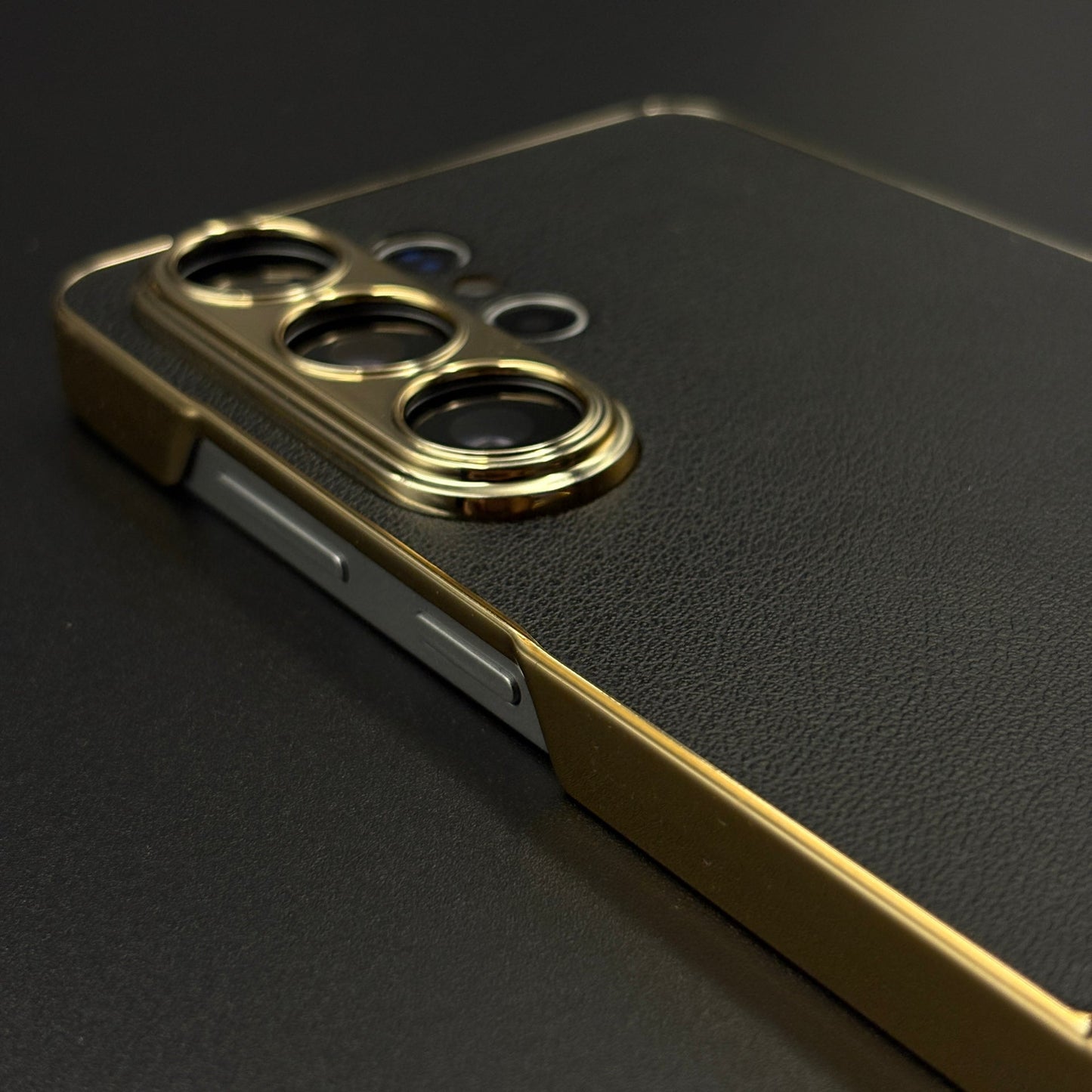 Luxury Chrome Frame Kickstand Leather Case Cover for Samsung Galaxy S26 Ultra