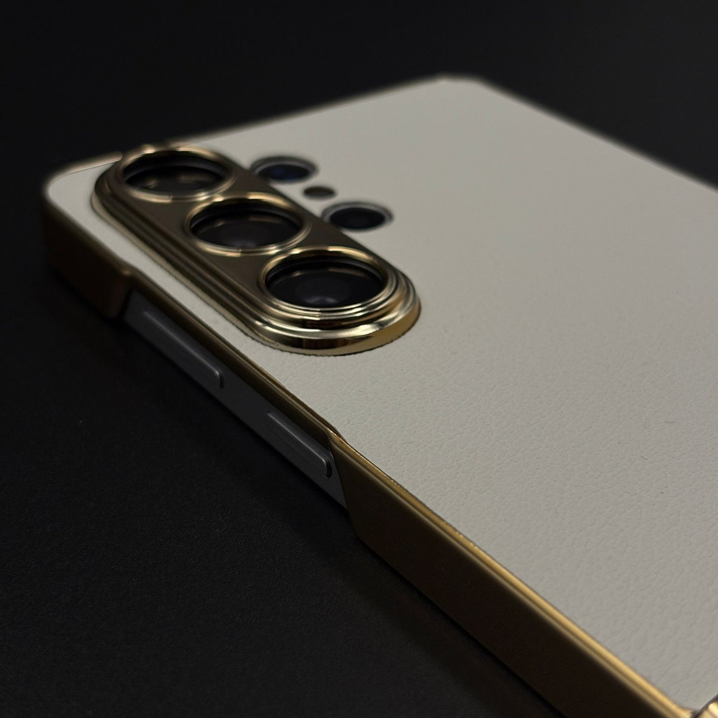 Luxury Chrome Frame Kickstand Leather Case Cover for Samsung Galaxy S26 Ultra
