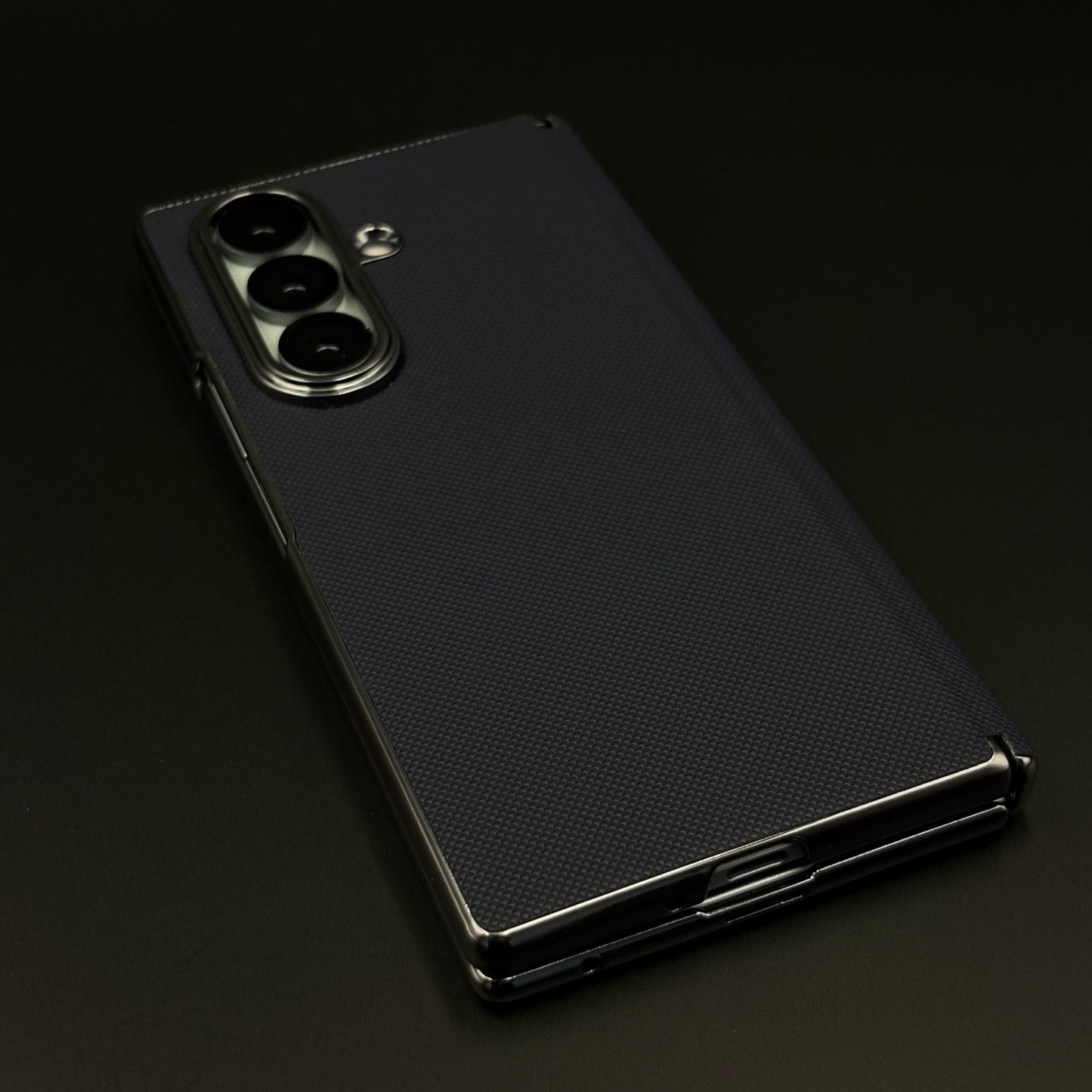Dotted Feel Leather Texture Hinge Protection Case for Samsung Galaxy Z Fold 7 | Front Screen Protector