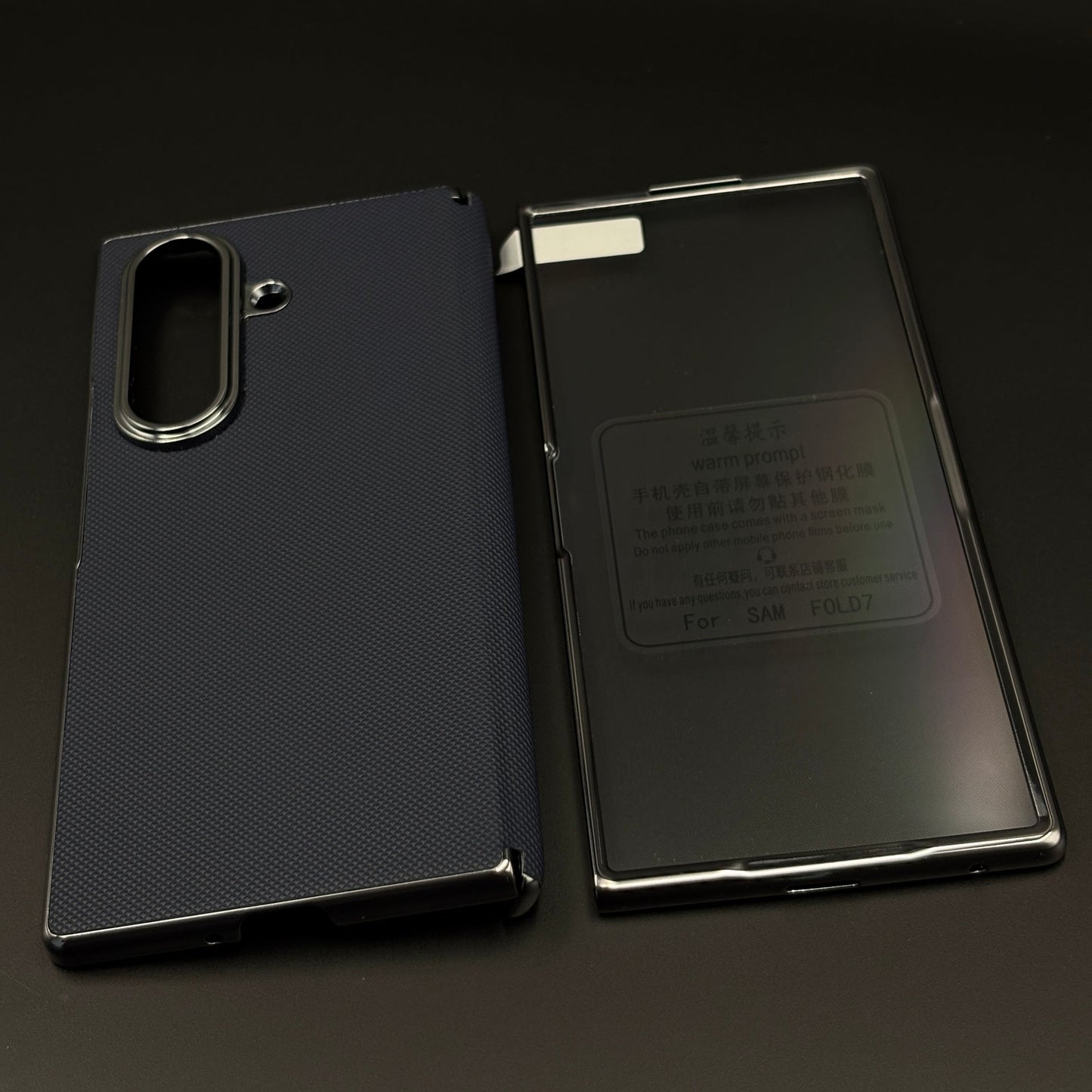 Dotted Feel Leather Texture Hinge Protection Case for Samsung Galaxy Z Fold 7 | Front Screen Protector