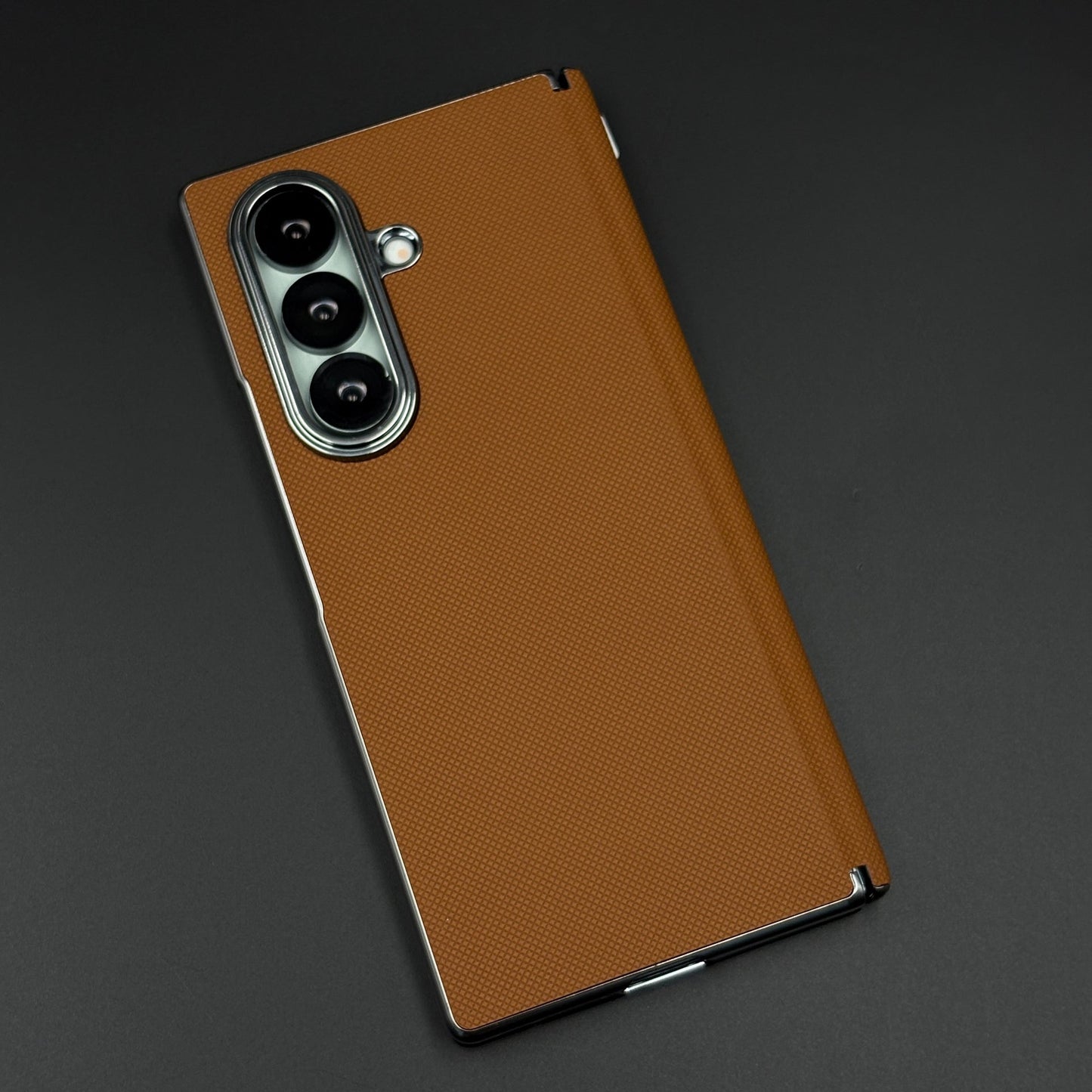 Dotted Feel Leather Texture Hinge Protection Case for Samsung Galaxy Z Fold 7 | Front Screen Protector