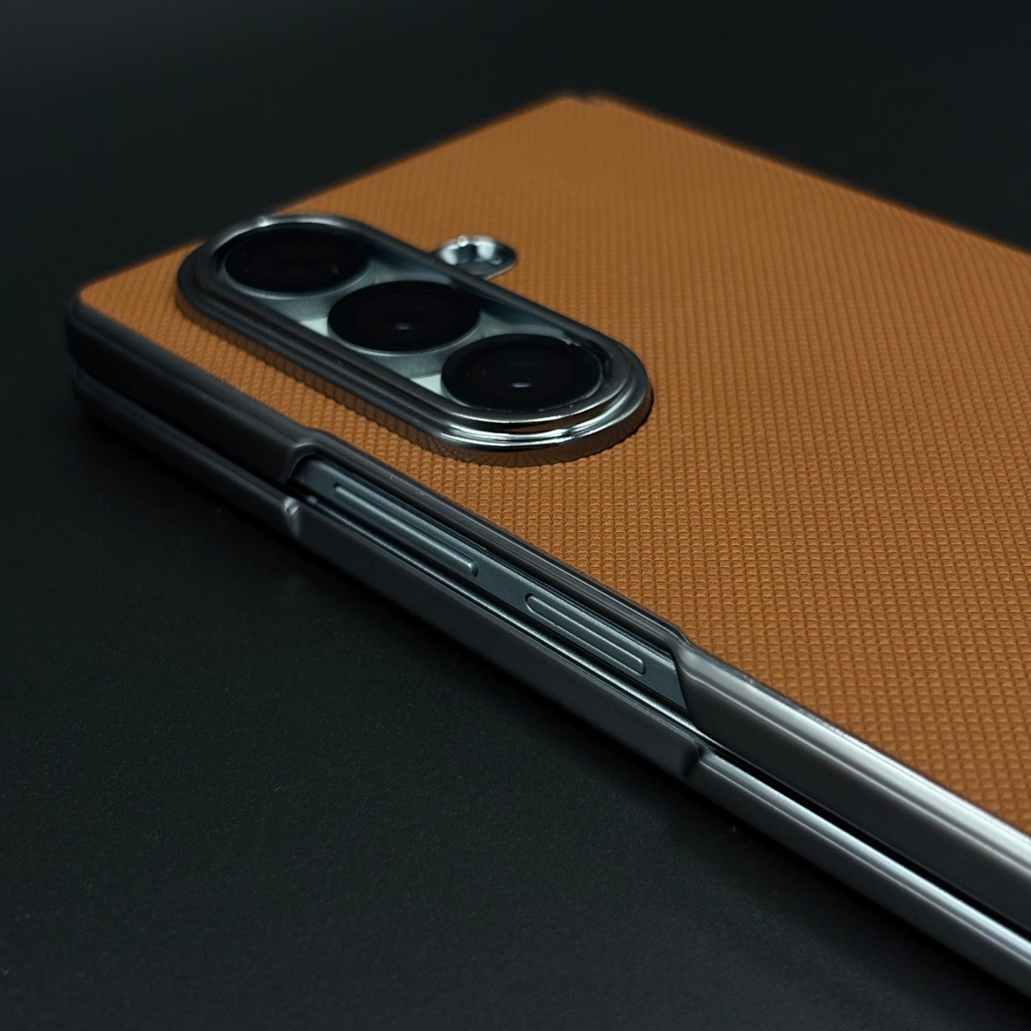 Dotted Feel Leather Texture Hinge Protection Case for Samsung Galaxy Z Fold 7 | Front Screen Protector