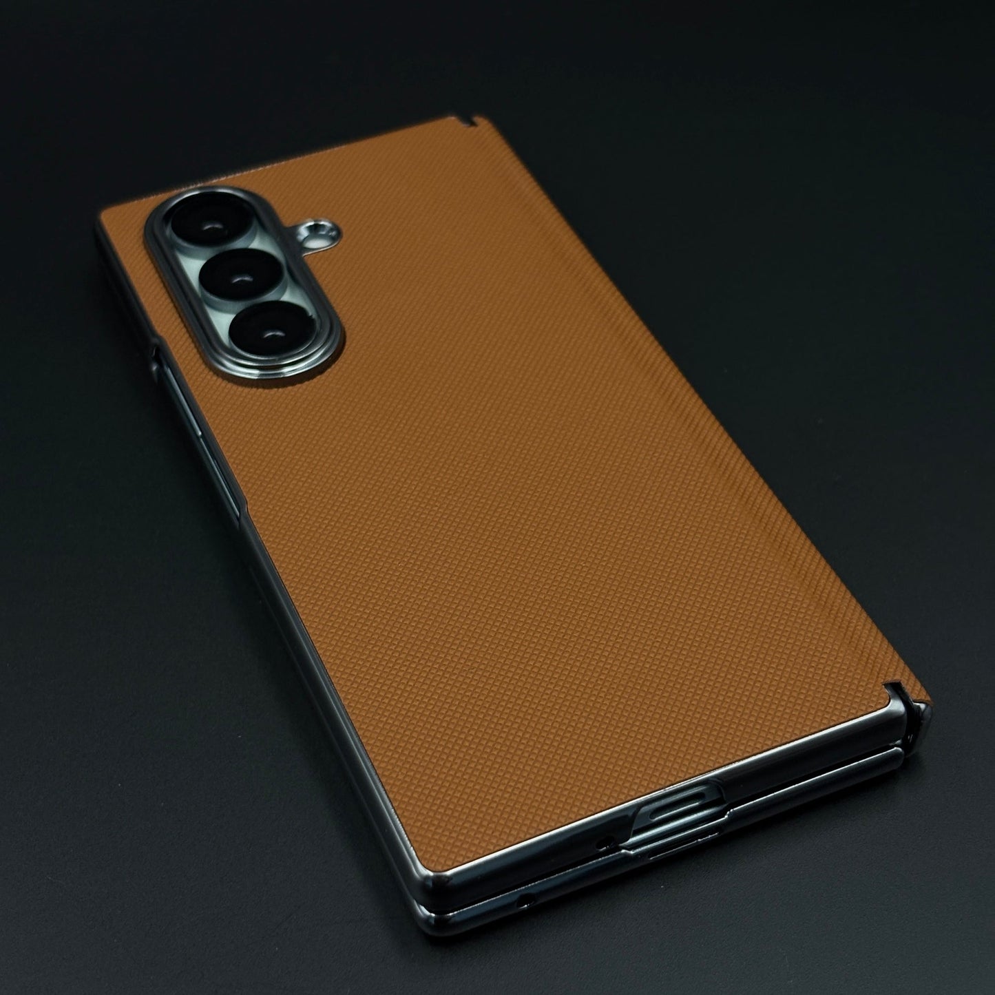 Dotted Feel Leather Texture Hinge Protection Case for Samsung Galaxy Z Fold 7 | Front Screen Protector