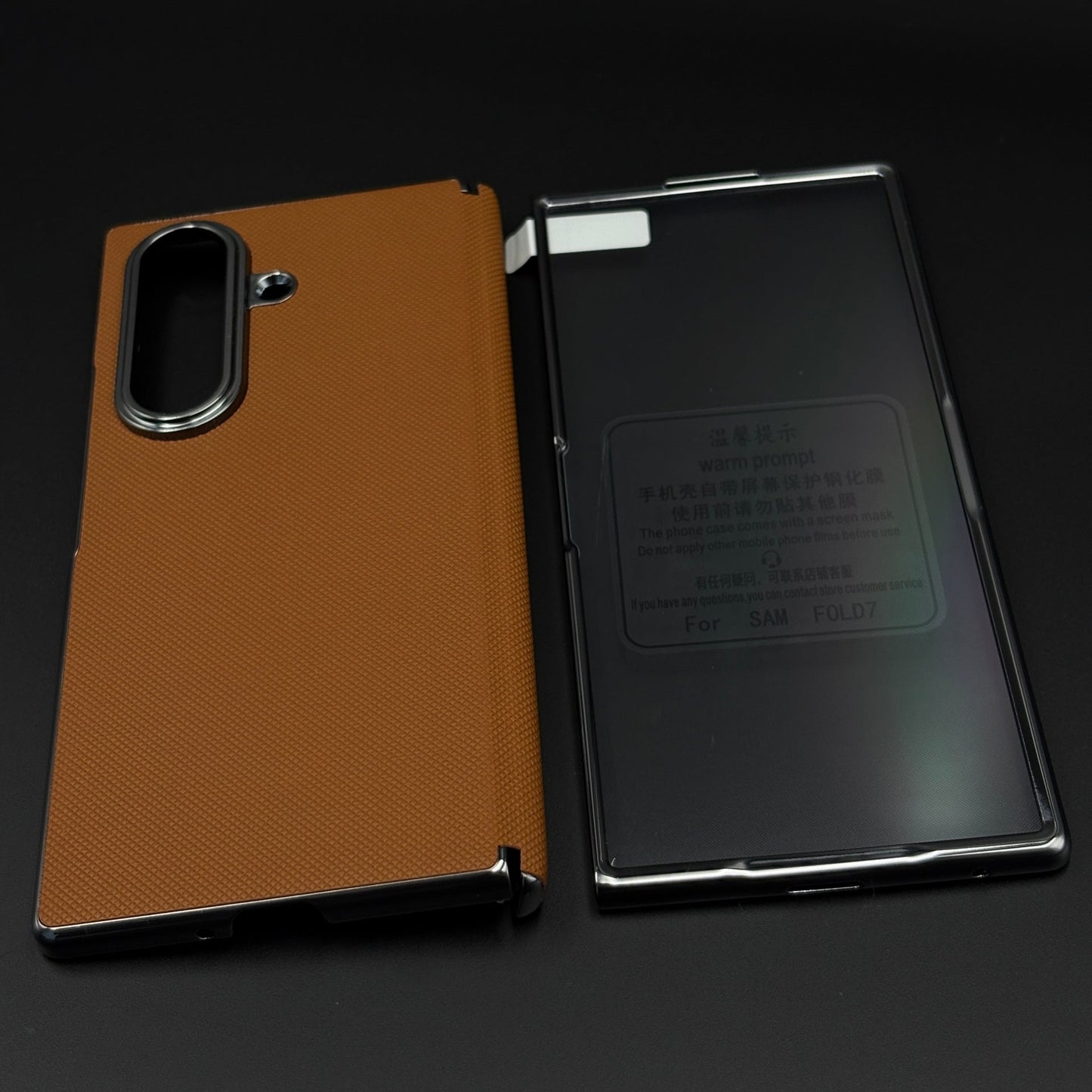 Dotted Feel Leather Texture Hinge Protection Case for Samsung Galaxy Z Fold 7 | Front Screen Protector