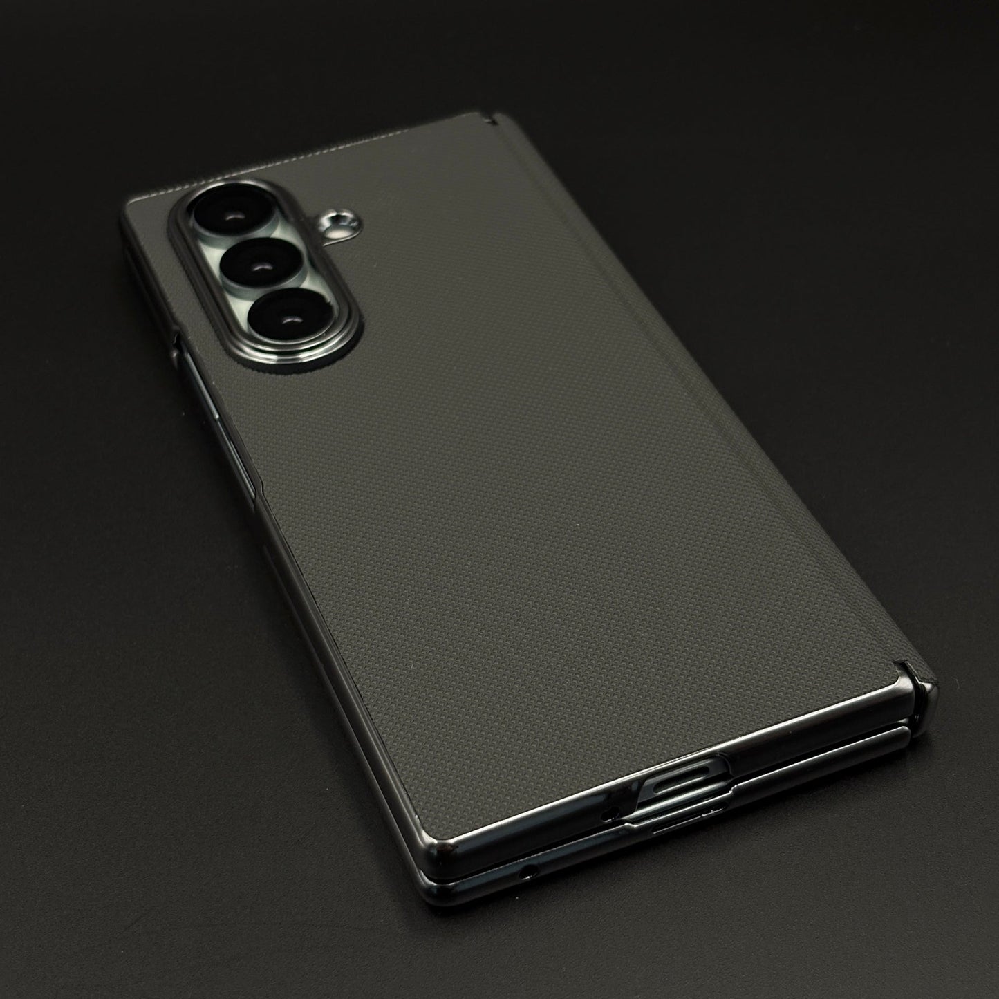Dotted Feel Leather Texture Hinge Protection Case for Samsung Galaxy Z Fold 7 | Front Screen Protector