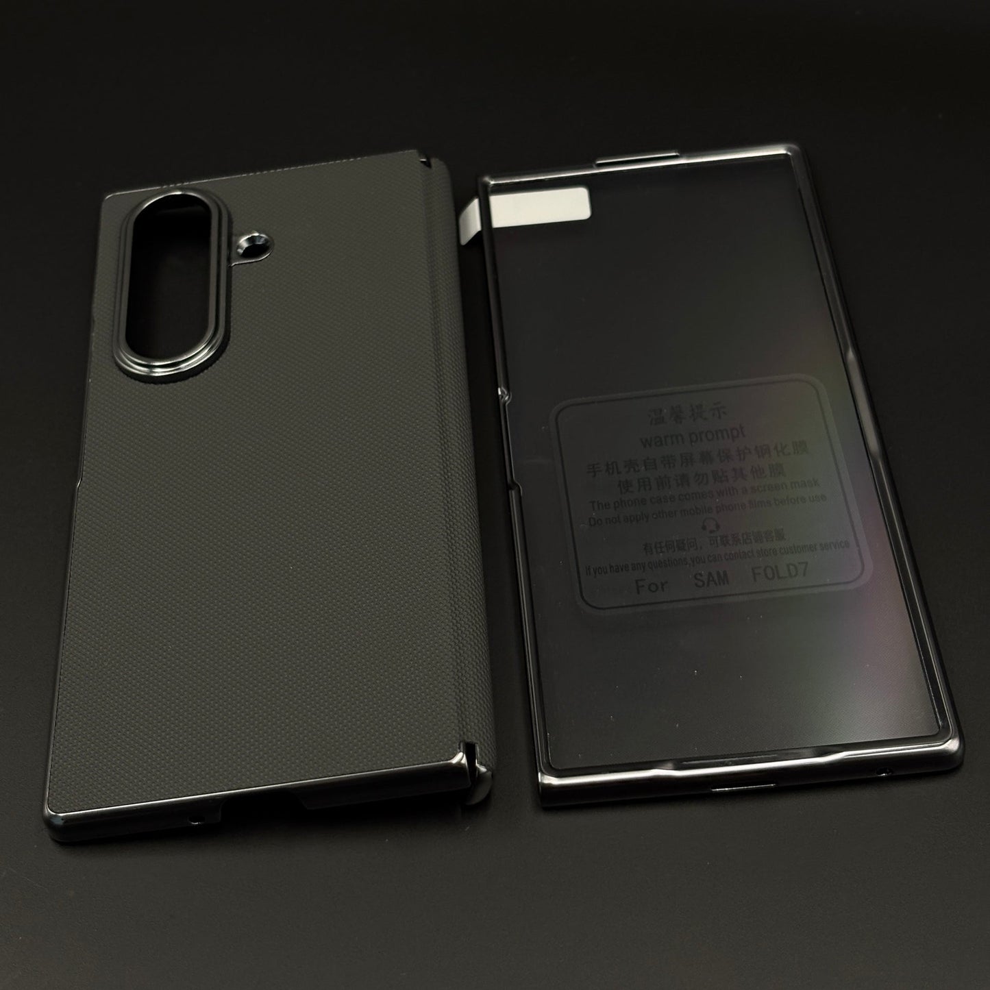 Dotted Feel Leather Texture Hinge Protection Case for Samsung Galaxy Z Fold 7 | Front Screen Protector
