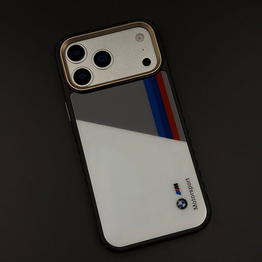 Racing Stripe Performance M White Case for iPhone 17 Series | Premium Motorsport Design