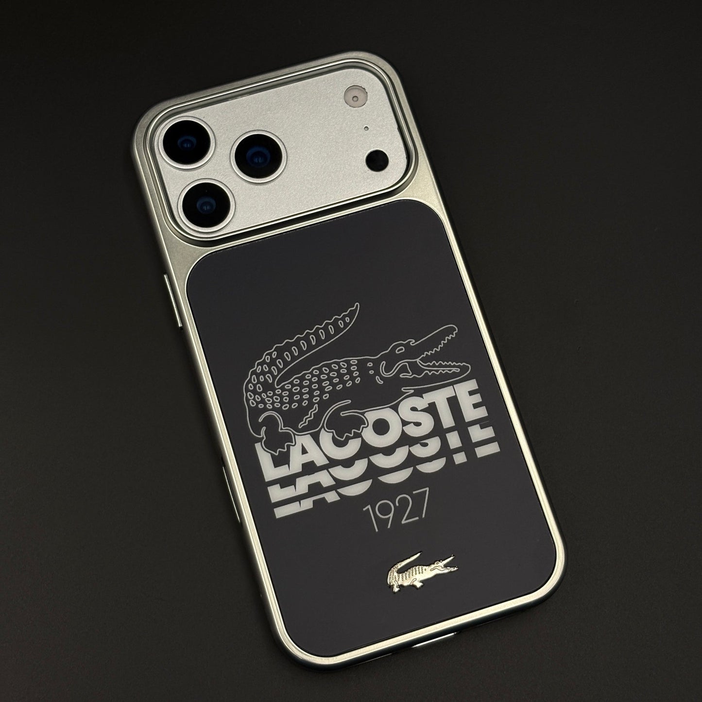 Croc Brand Pattern Metal Frame Case for iPhone 17 Series | Premium Designer Back Cover