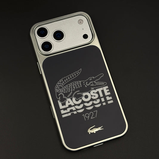 Croc Brand Pattern Metal Frame Case for iPhone 17 Series | Premium Designer Back Cover