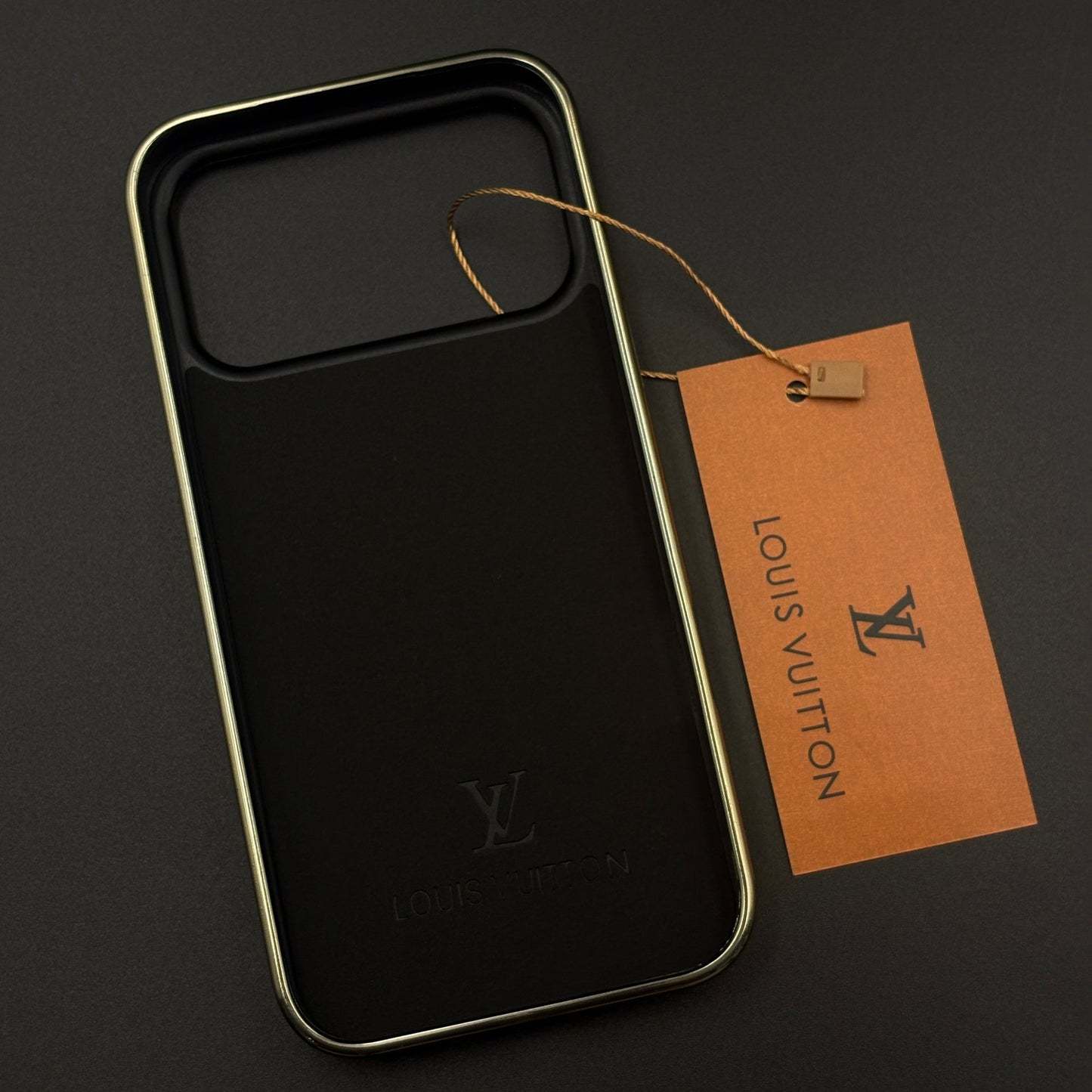Gold Chrome Border Luxury Fashion Brand Monogram Case for iPhone 17 Series