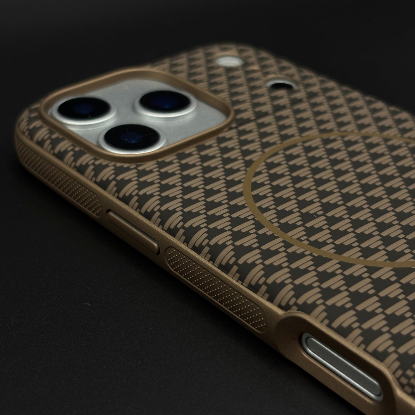 Dual Tone Geometric Feel Texture MagSafe Mobile Case Cover for iPhone 17 Series