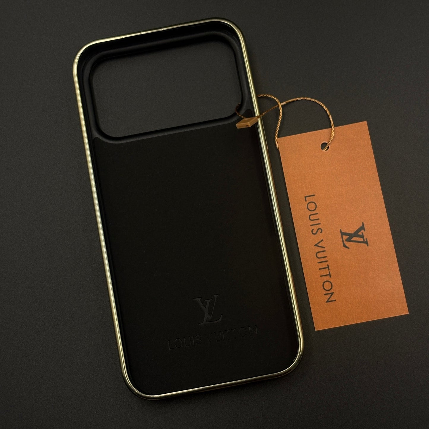 Gold Chrome Border Luxury Fashion Brand Monogram Case for iPhone 17 Series