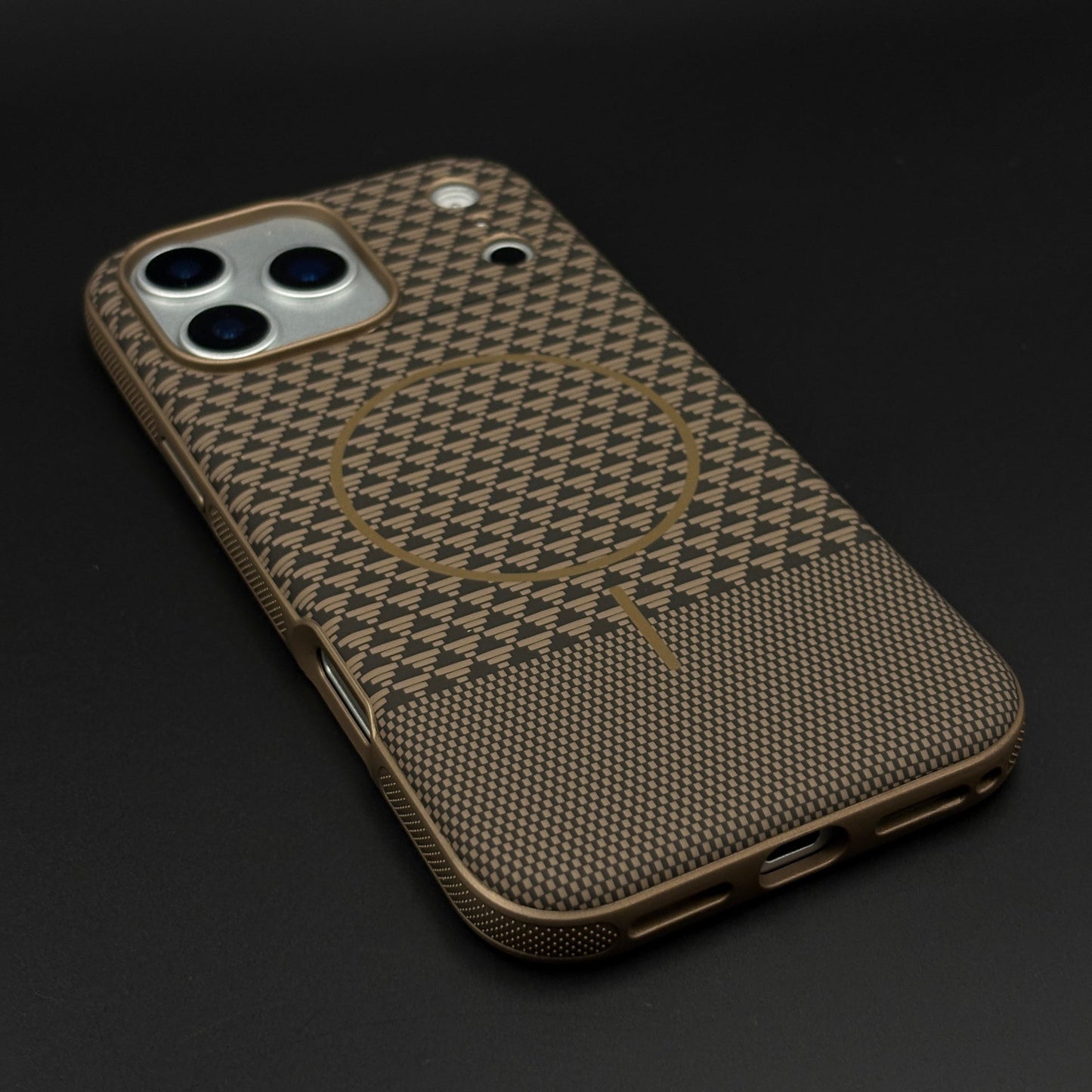 Dual Tone Geometric Feel Texture MagSafe Mobile Case Cover for iPhone 17 Series