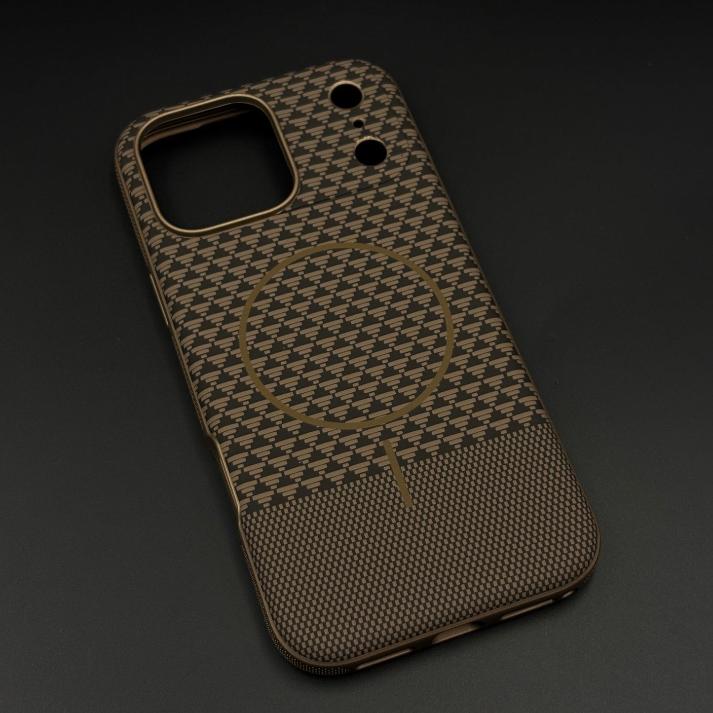 Dual Tone Geometric Feel Texture MagSafe Mobile Case Cover for iPhone 17 Series