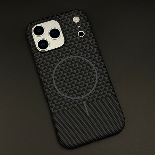 Dual Tone Geometric Feel Texture MagSafe Mobile Case Cover for iPhone 17 Series