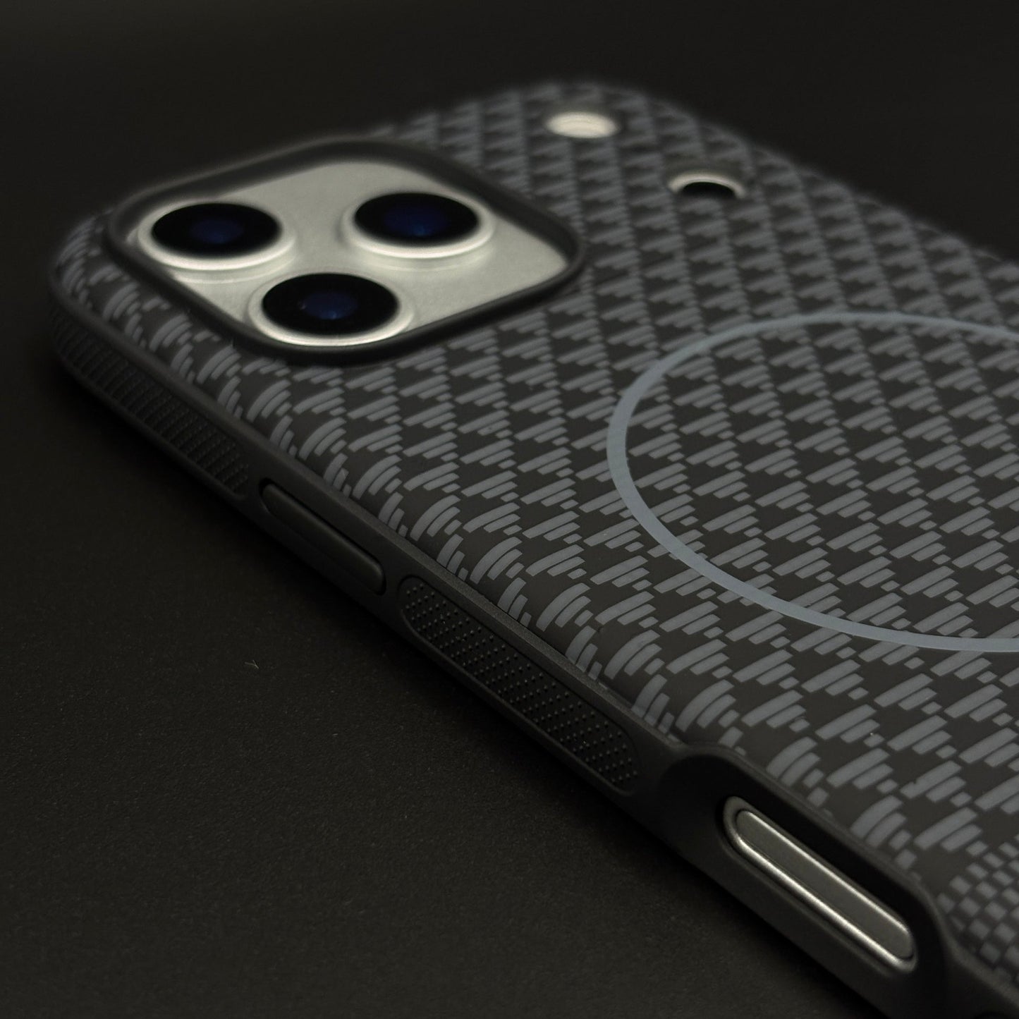 Dual Tone Geometric Feel Texture MagSafe Mobile Case Cover for iPhone 17 Series