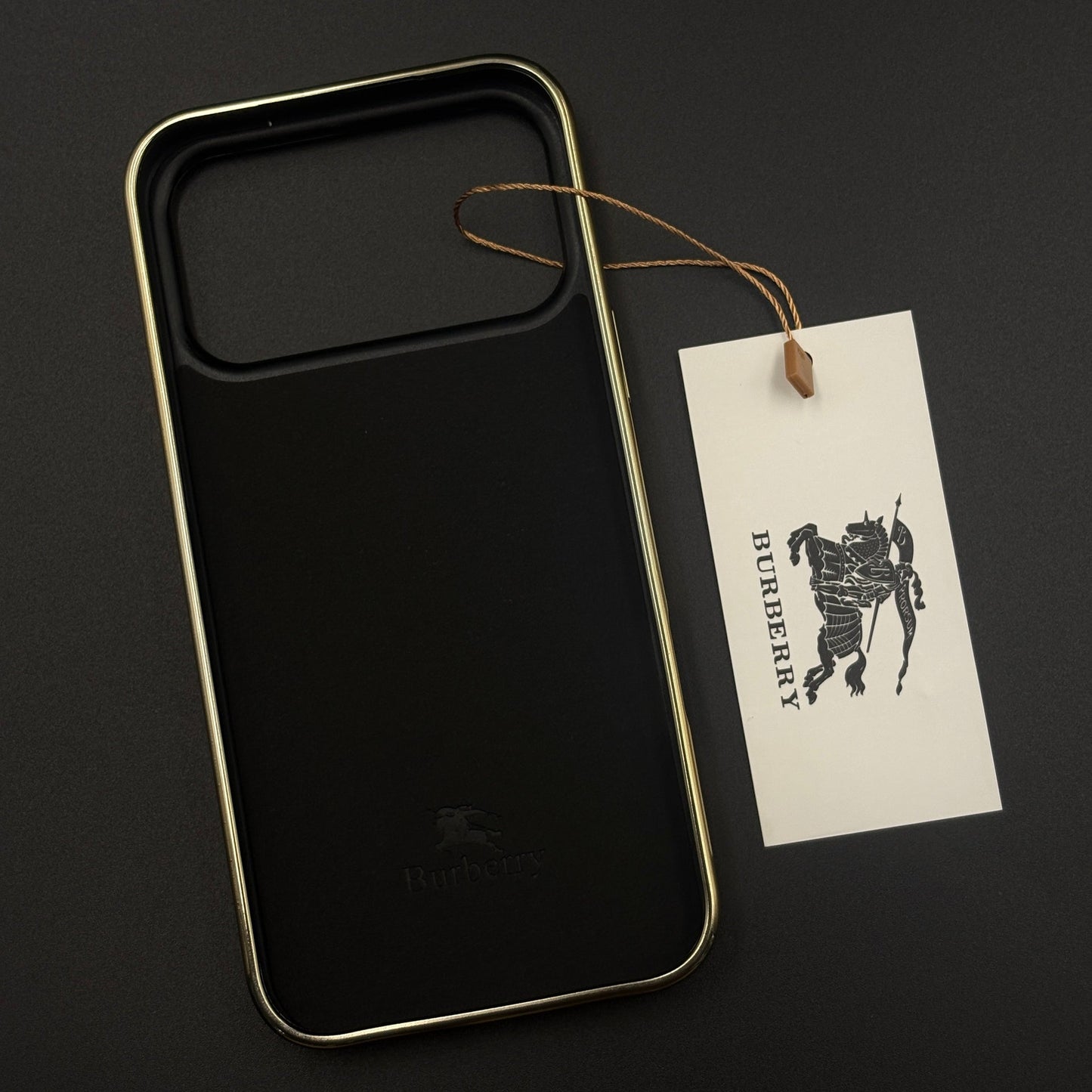 Gold Chrome Border BBRY Monogram Case for iPhone 17 Series