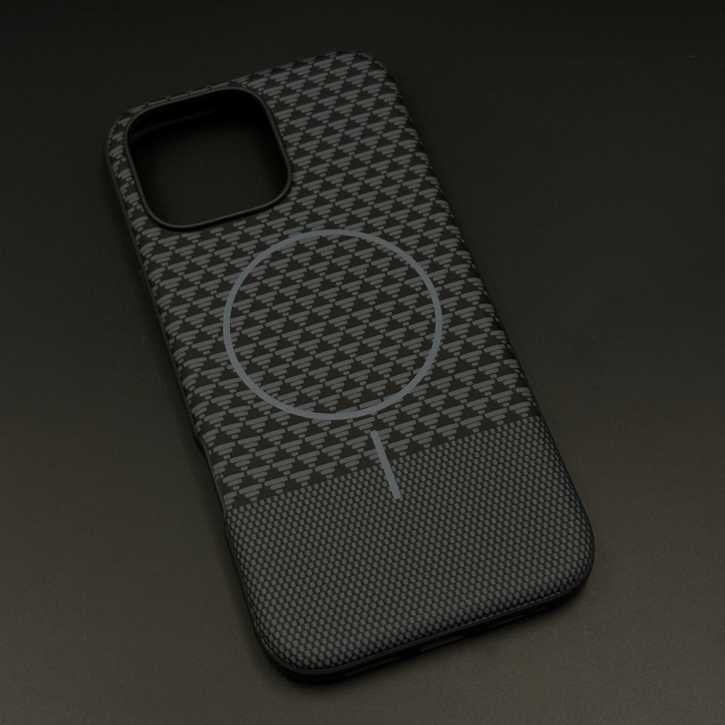 Dual Tone Geometric Feel Texture MagSafe Mobile Case Cover for iPhone 16 Series