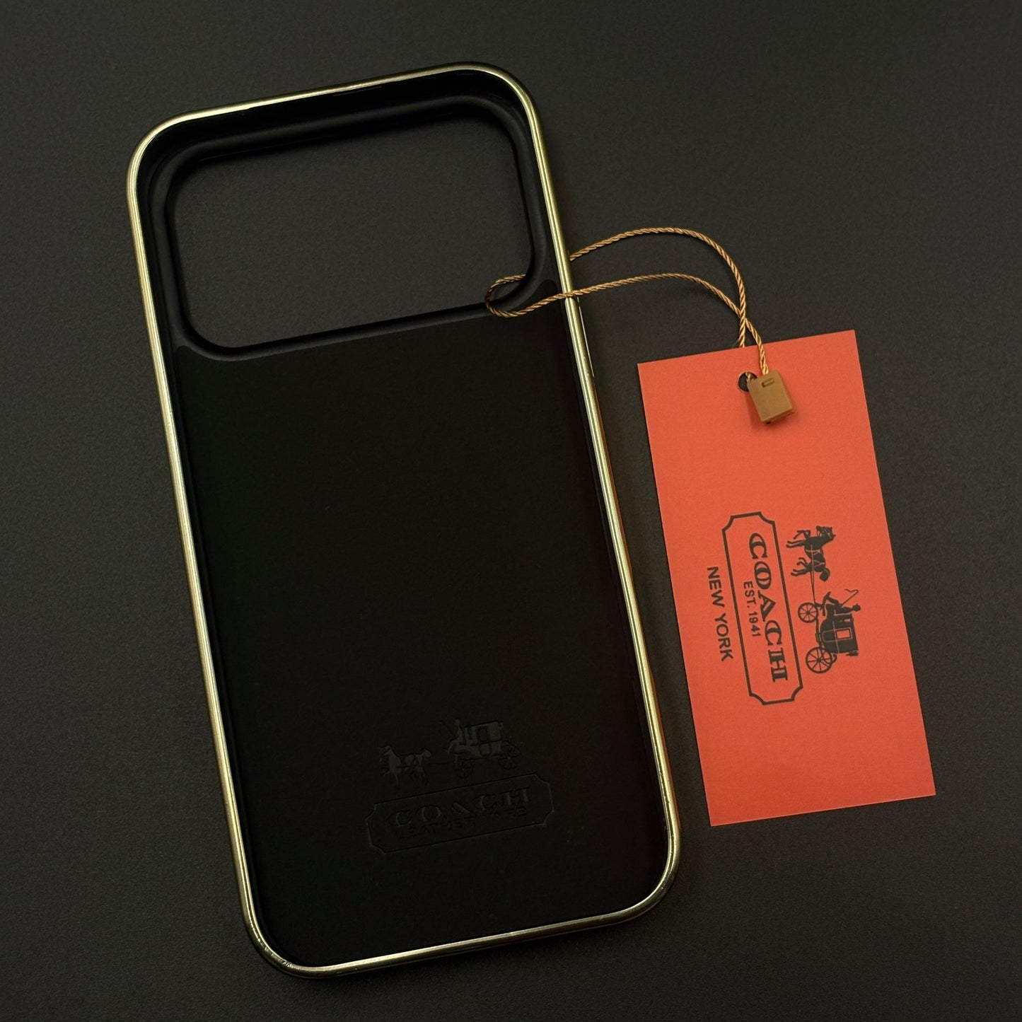 Gold Chrome Border CC Monogram Case for iPhone 17 Series