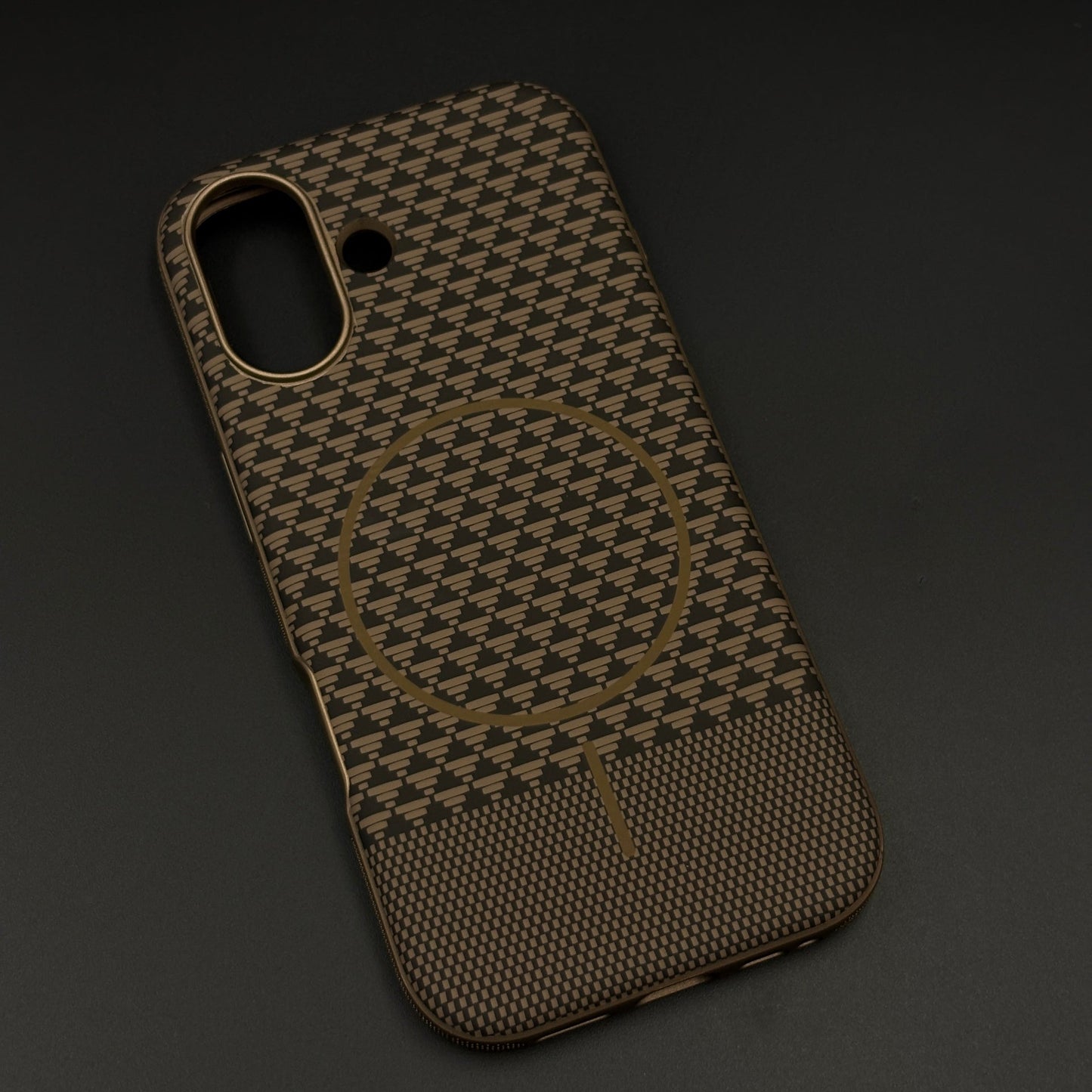 Dual Tone Geometric Feel Texture MagSafe Mobile Case Cover for iPhone 17