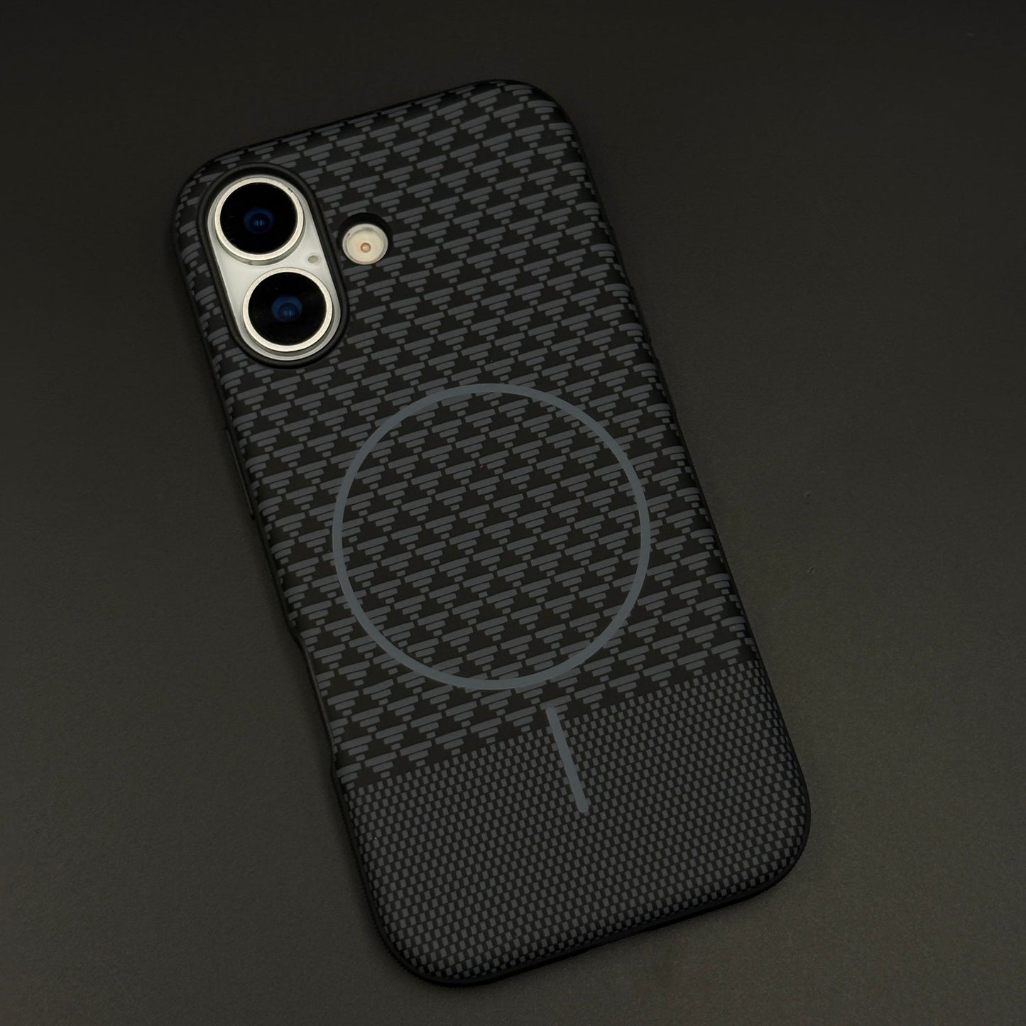 Dual Tone Geometric Feel Texture MagSafe Mobile Case Cover for iPhone 17