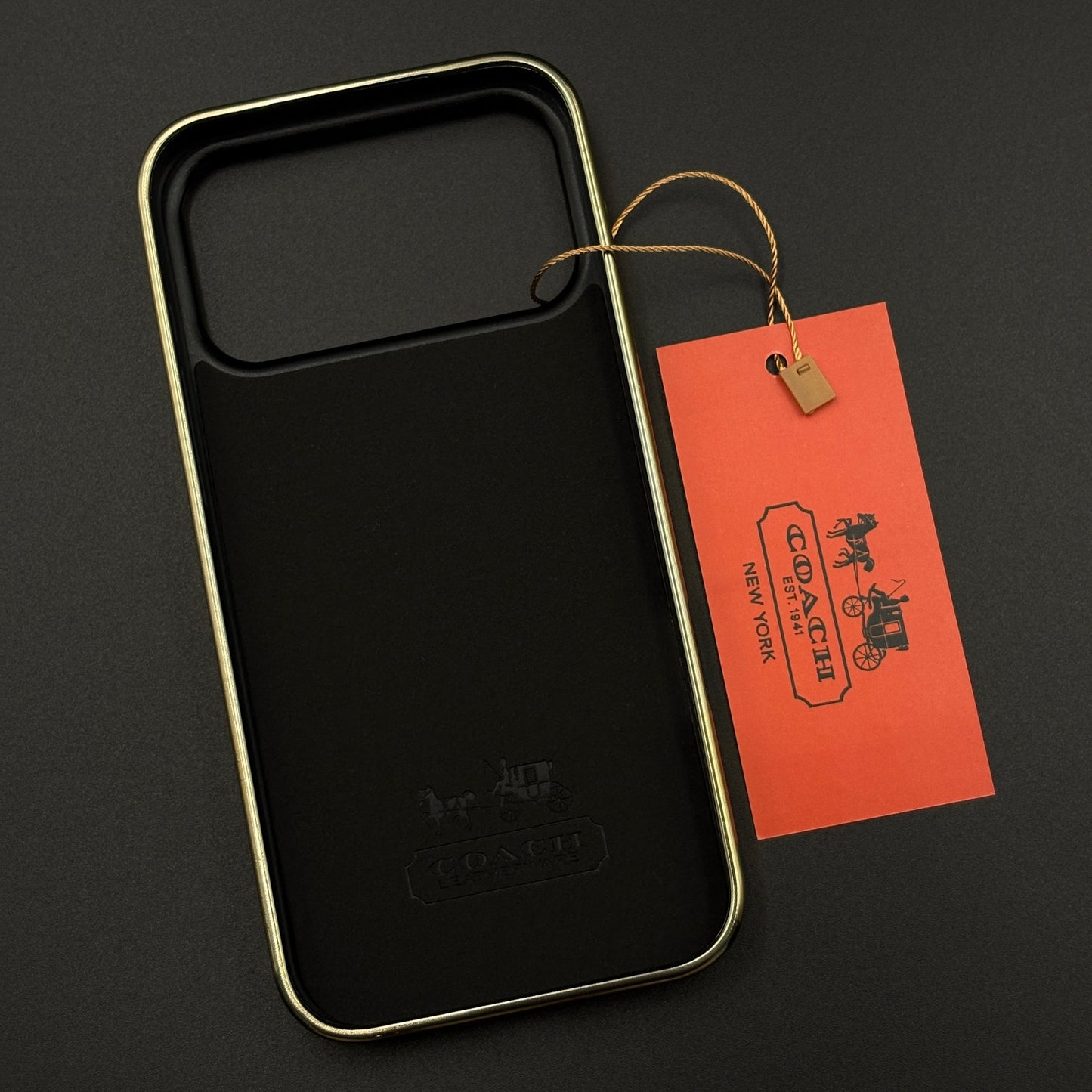 Gold Chrome Border CC Monogram Case for iPhone 17 Series