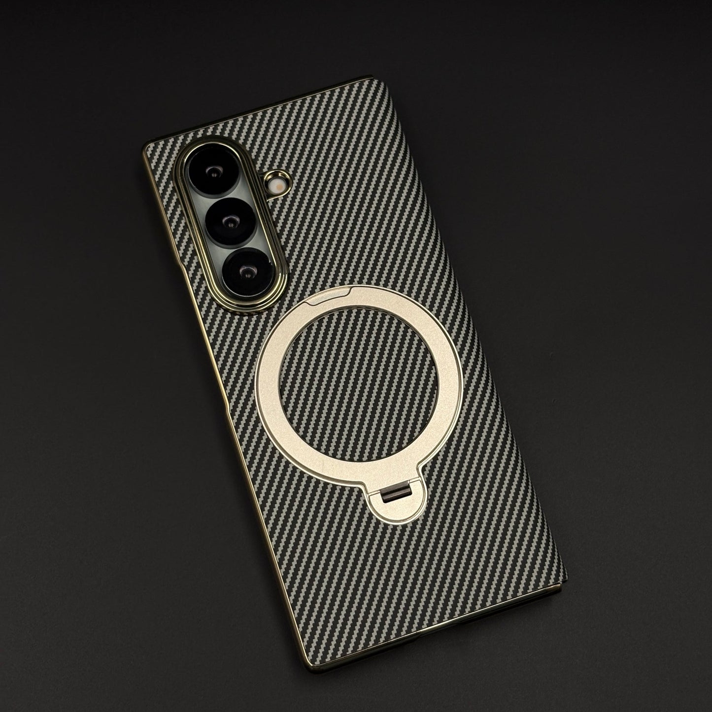 Carbon Fiber Rotating Stand MagSafe Flip Case for Samsung Galaxy Z Fold 6