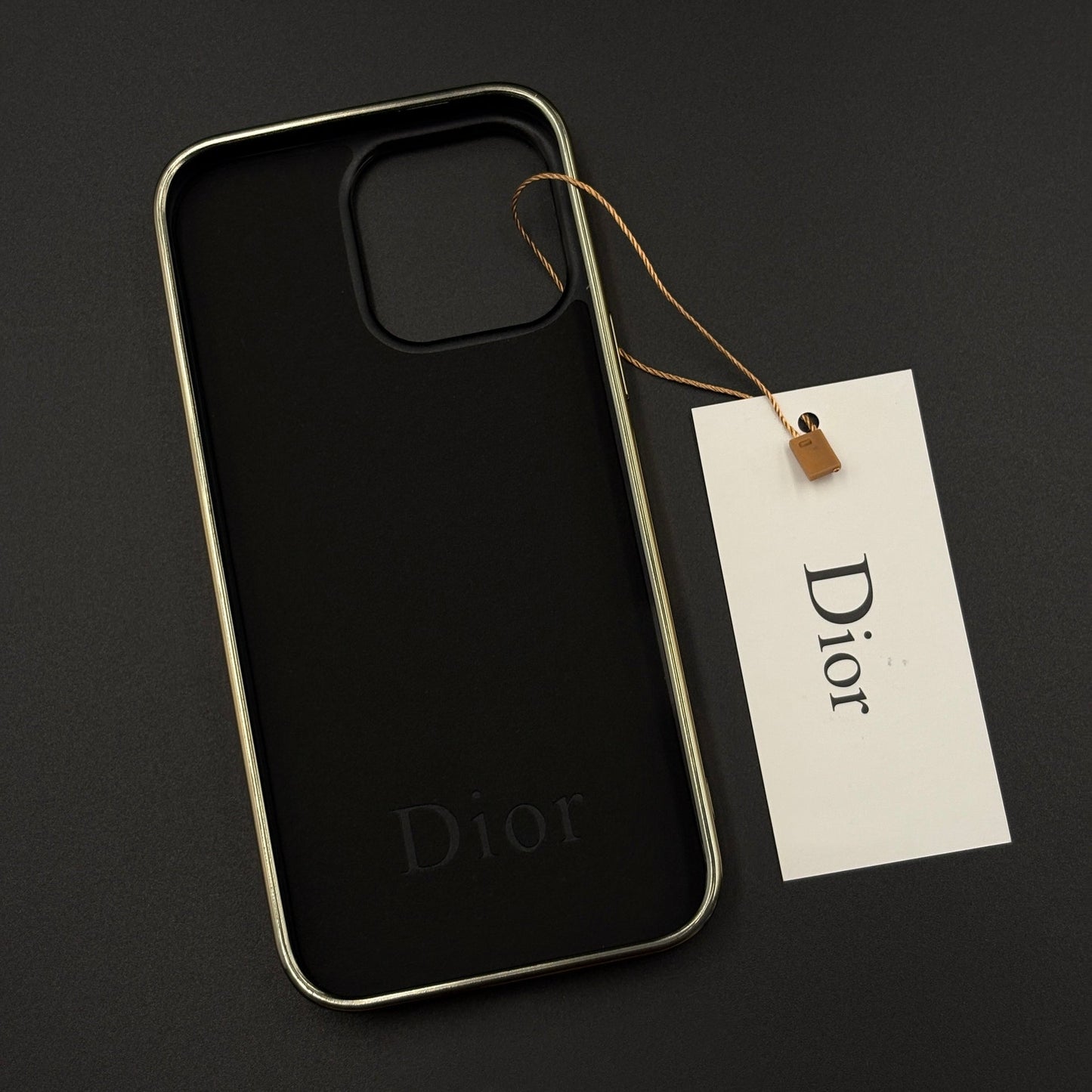 Gold Chrome Border CD Monogram Case for iPhone