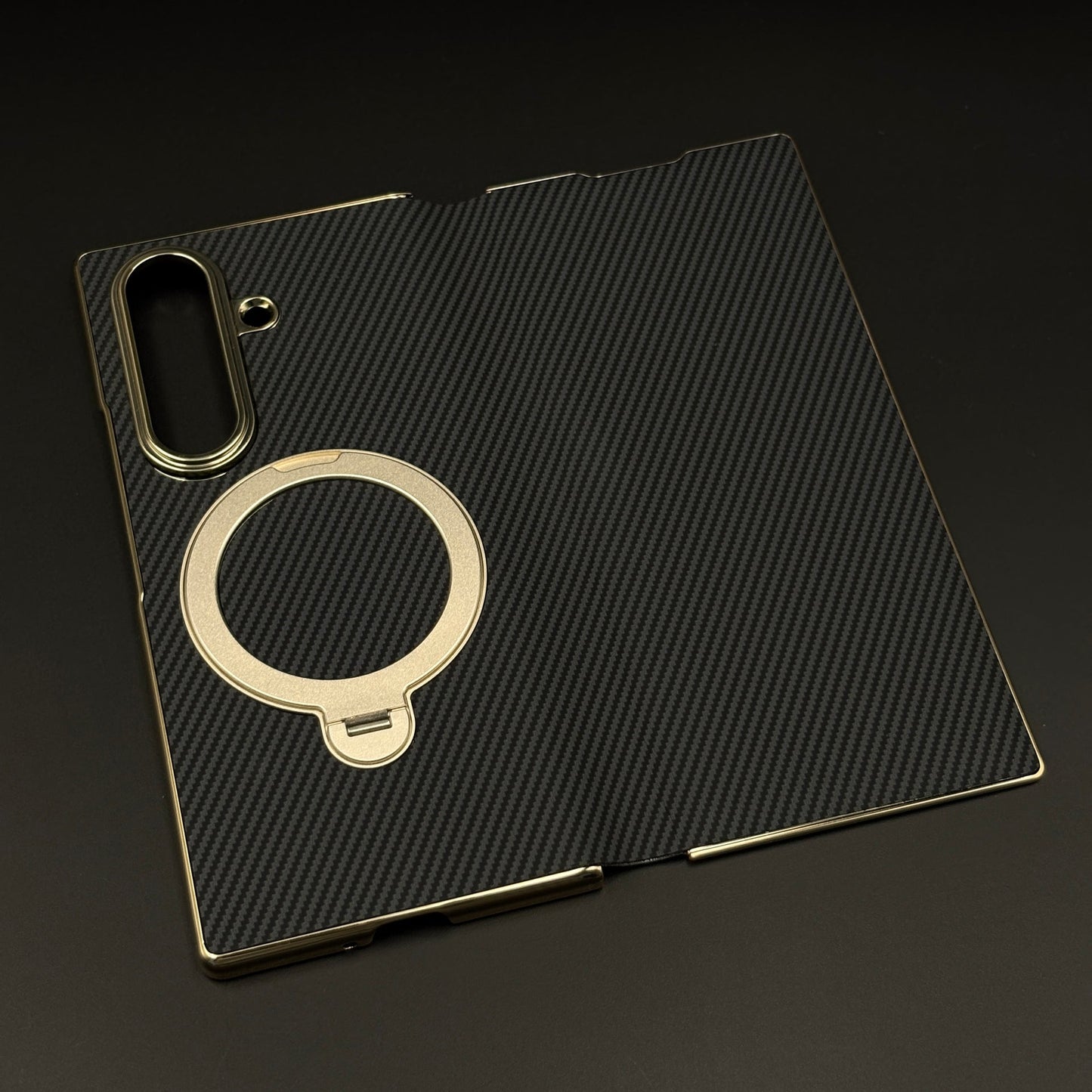 Carbon Fiber Rotating Stand MagSafe Flip Case for Samsung Galaxy Z Fold 7 | Magnetic Metal Kickstand