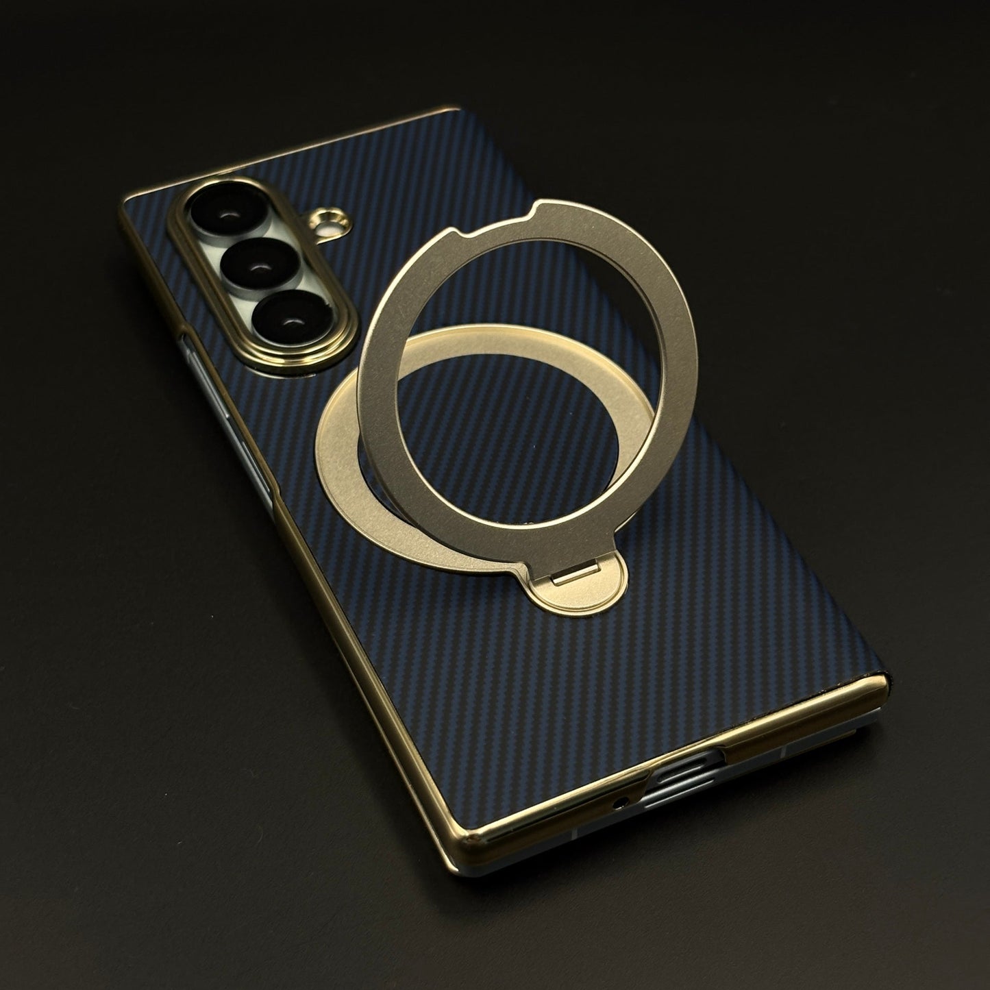Carbon Fiber Rotating Stand MagSafe Flip Case for Samsung Galaxy Z Fold 7 | Magnetic Metal Kickstand