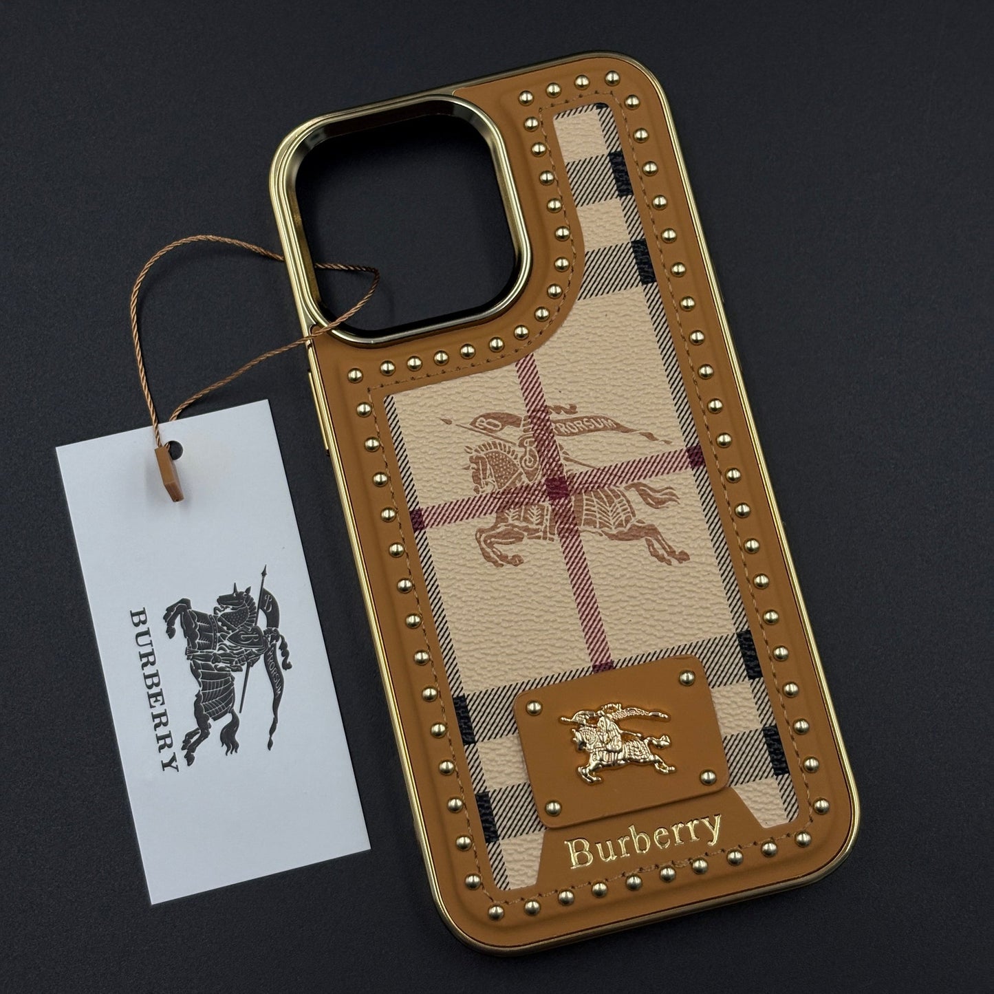 Gold Chrome Border BBRY Monogram Case for iPhone