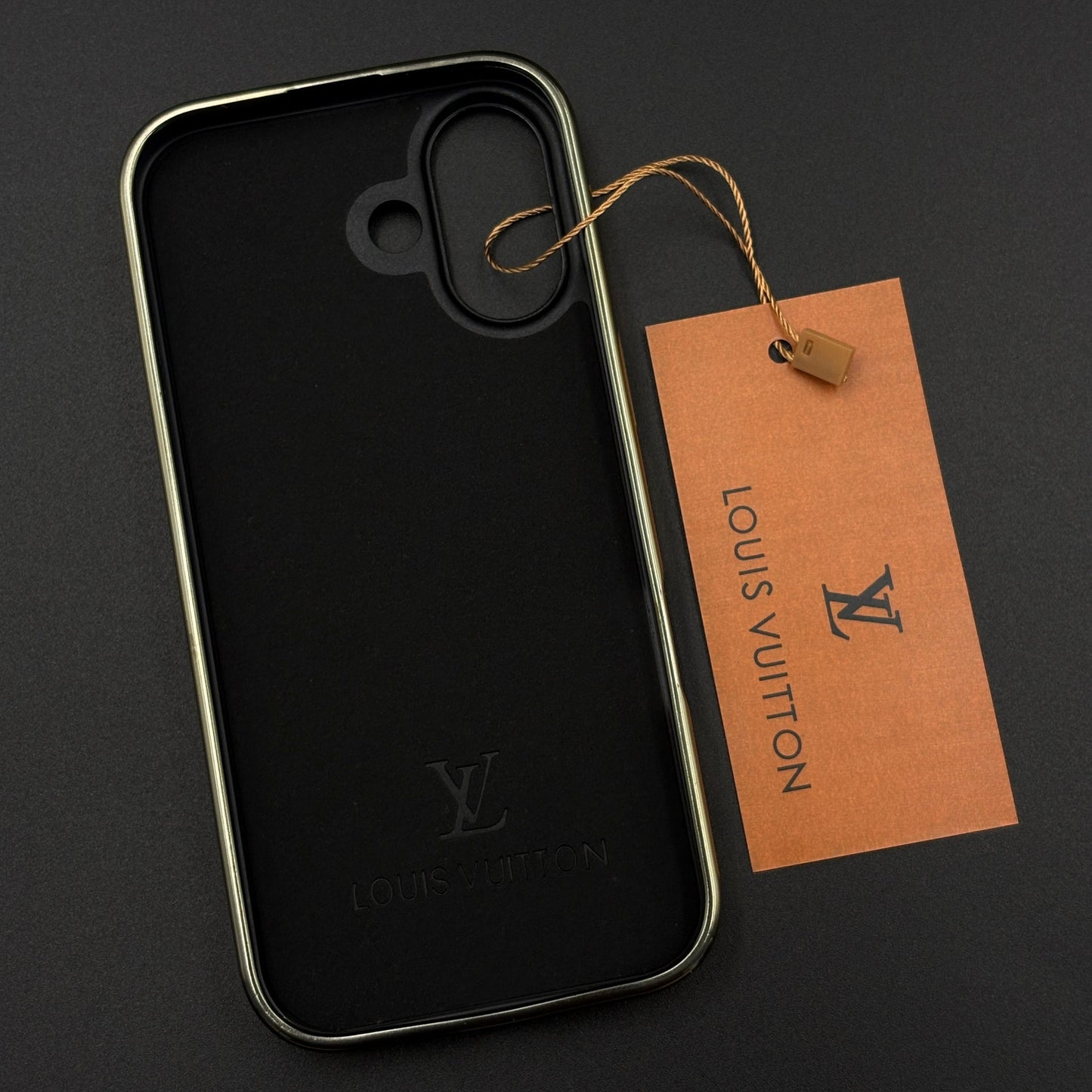 Gold Chrome Border Luxury Fashion Brand Monogram Case for iPhone 17