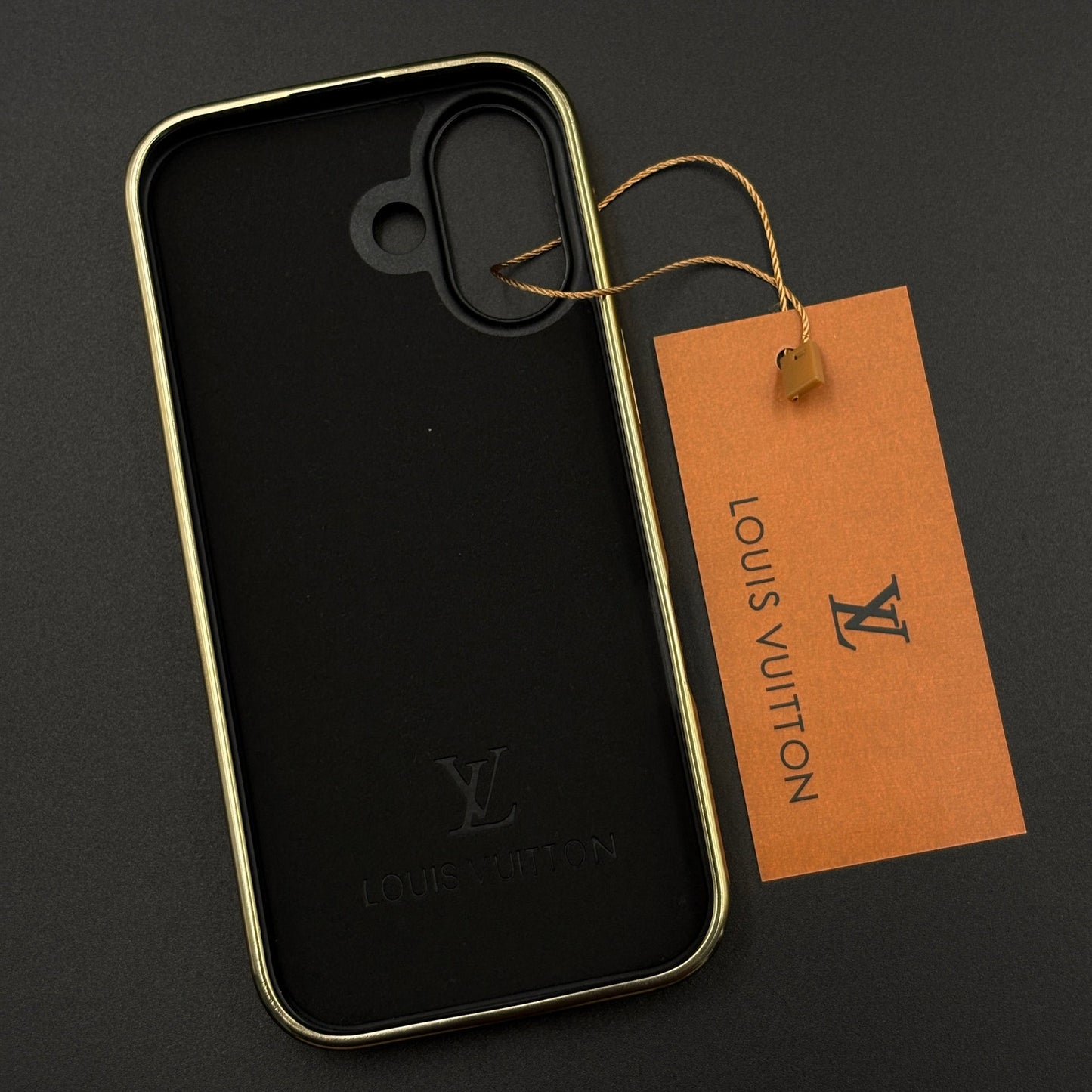 Gold Chrome Border Luxury Fashion Brand Monogram Case for iPhone 17
