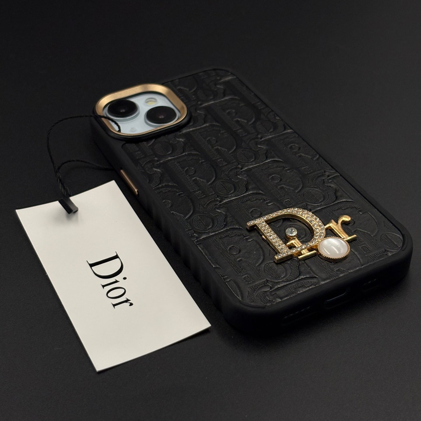 CD Embossed Jeweled Style Emblem Case for iPhone with Premium Textured Finish