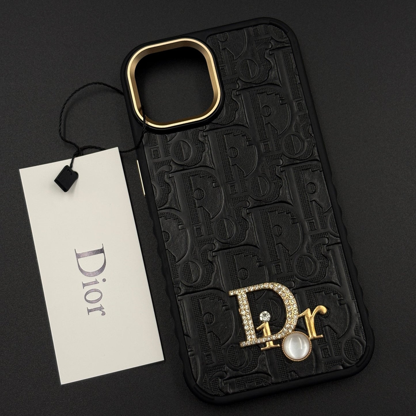 CD Embossed Jeweled Style Emblem Case for iPhone with Premium Textured Finish