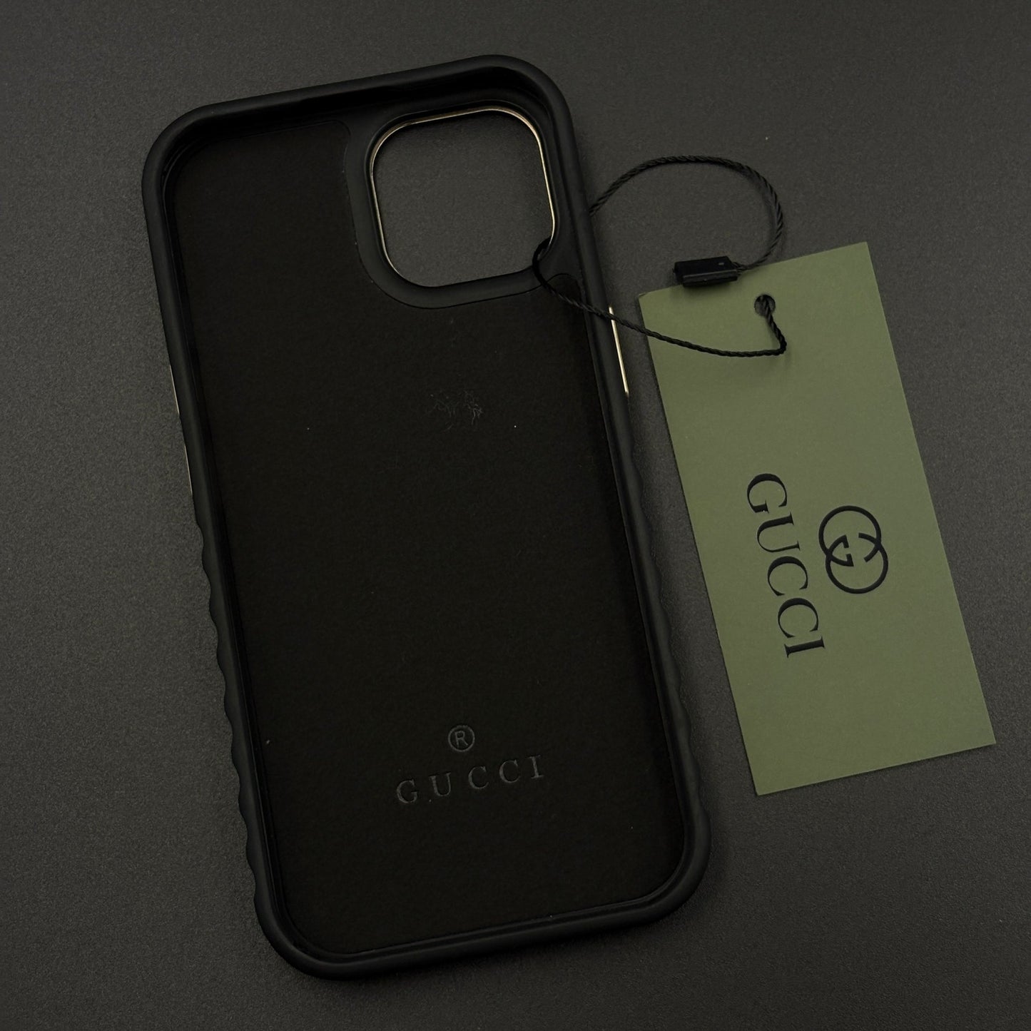 Beige GG Classic Heritage Case for iPhone with Monogram and Gold Emblem
