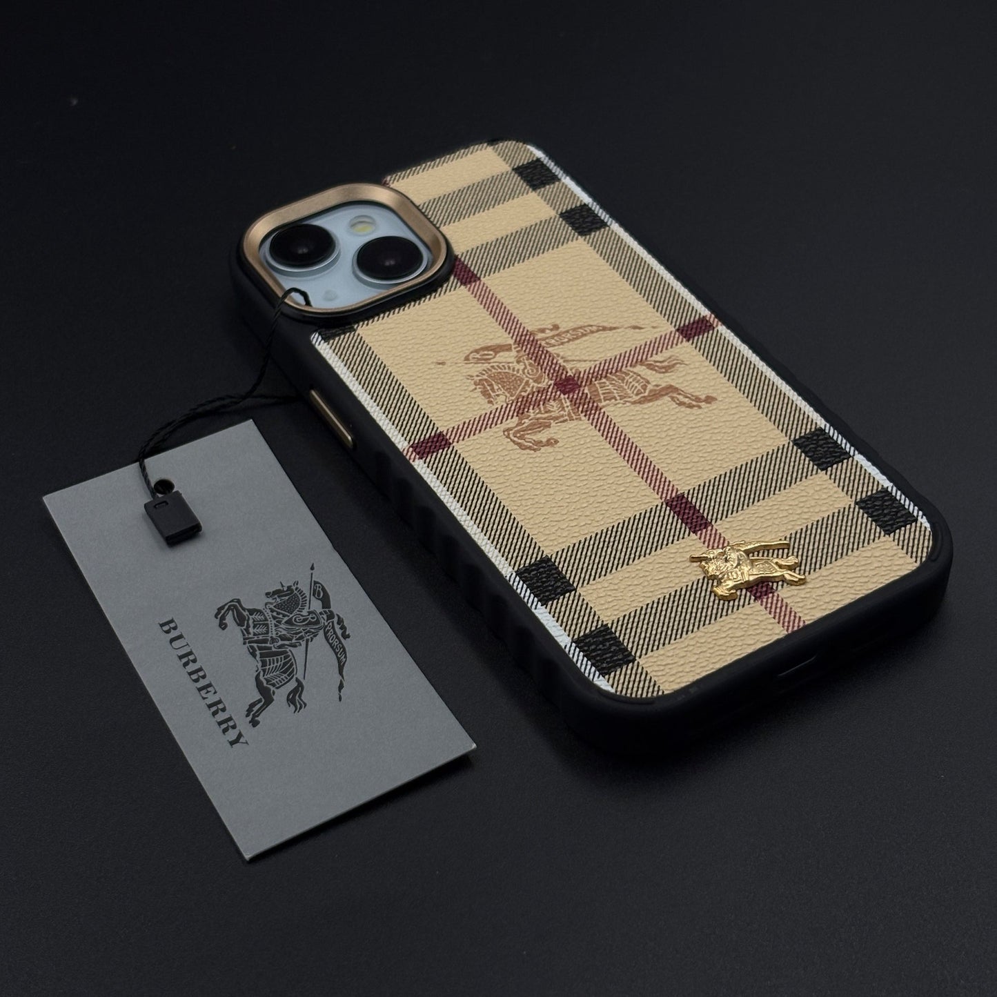 BBRY Luxe Heritage Plaid Case for iPhone with Gold Accent and Classic Check Finish