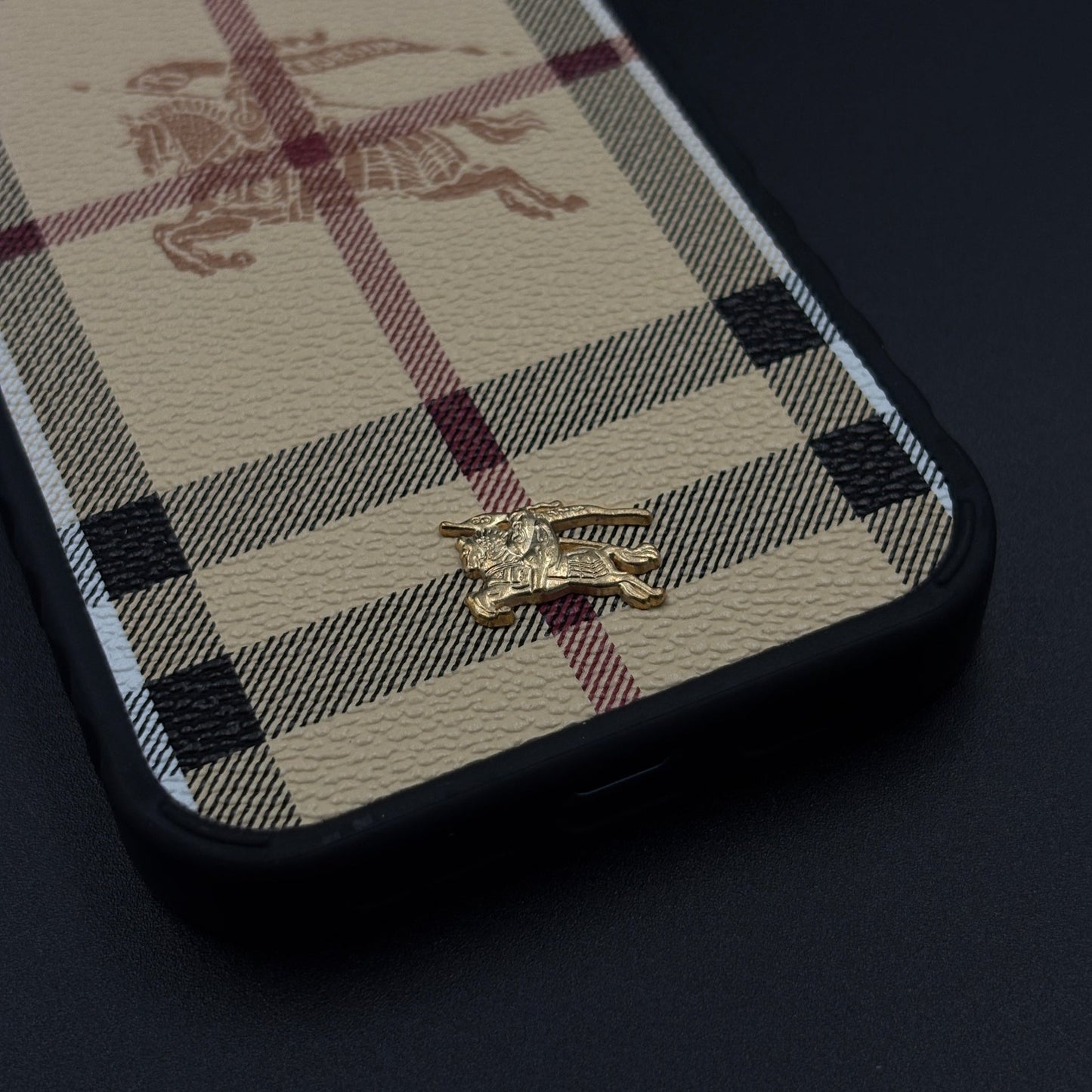BBRY Luxe Heritage Plaid Case for iPhone with Gold Accent and Classic Check Finish