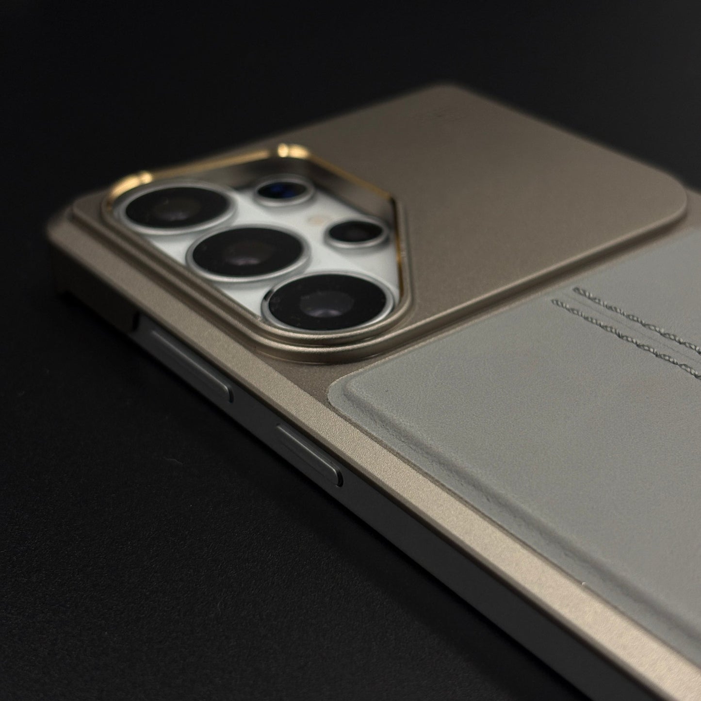 Aluminum Frame Hidden MagSafe Leather Stitch Case Cover for Samsung Galaxy S26 Ultra