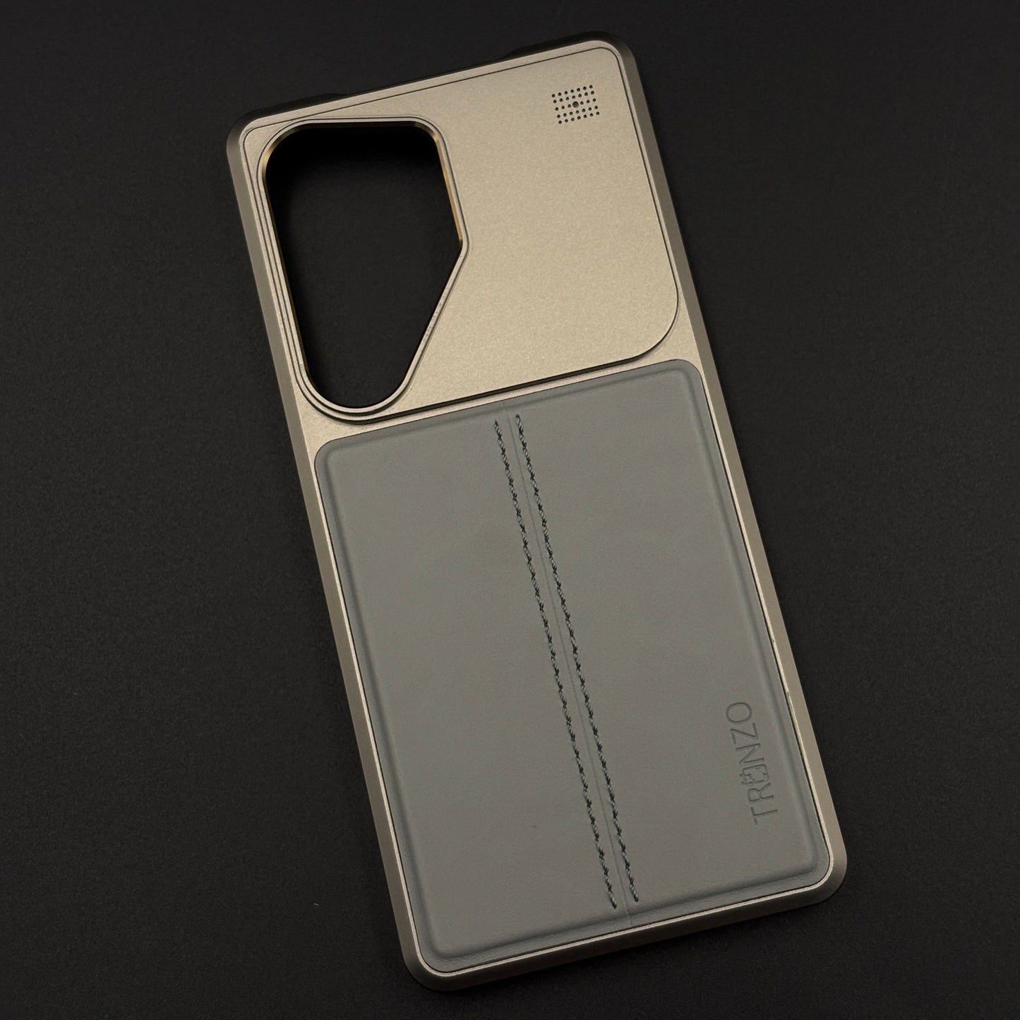 Aluminum Frame Hidden MagSafe Leather Stitch Case Cover for Samsung Galaxy S26 Ultra